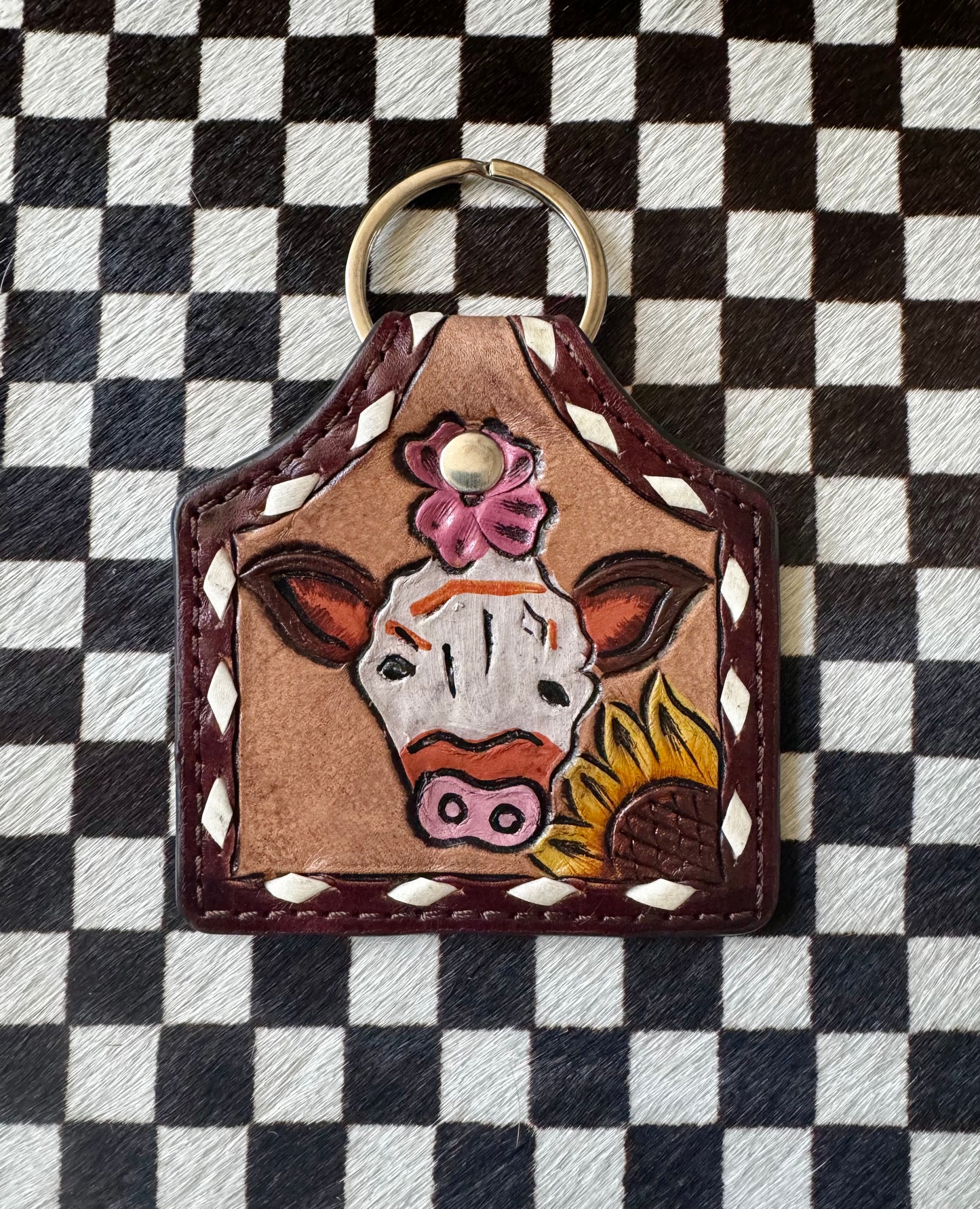 The Branded Roan - Cowhead Leather Key Chain