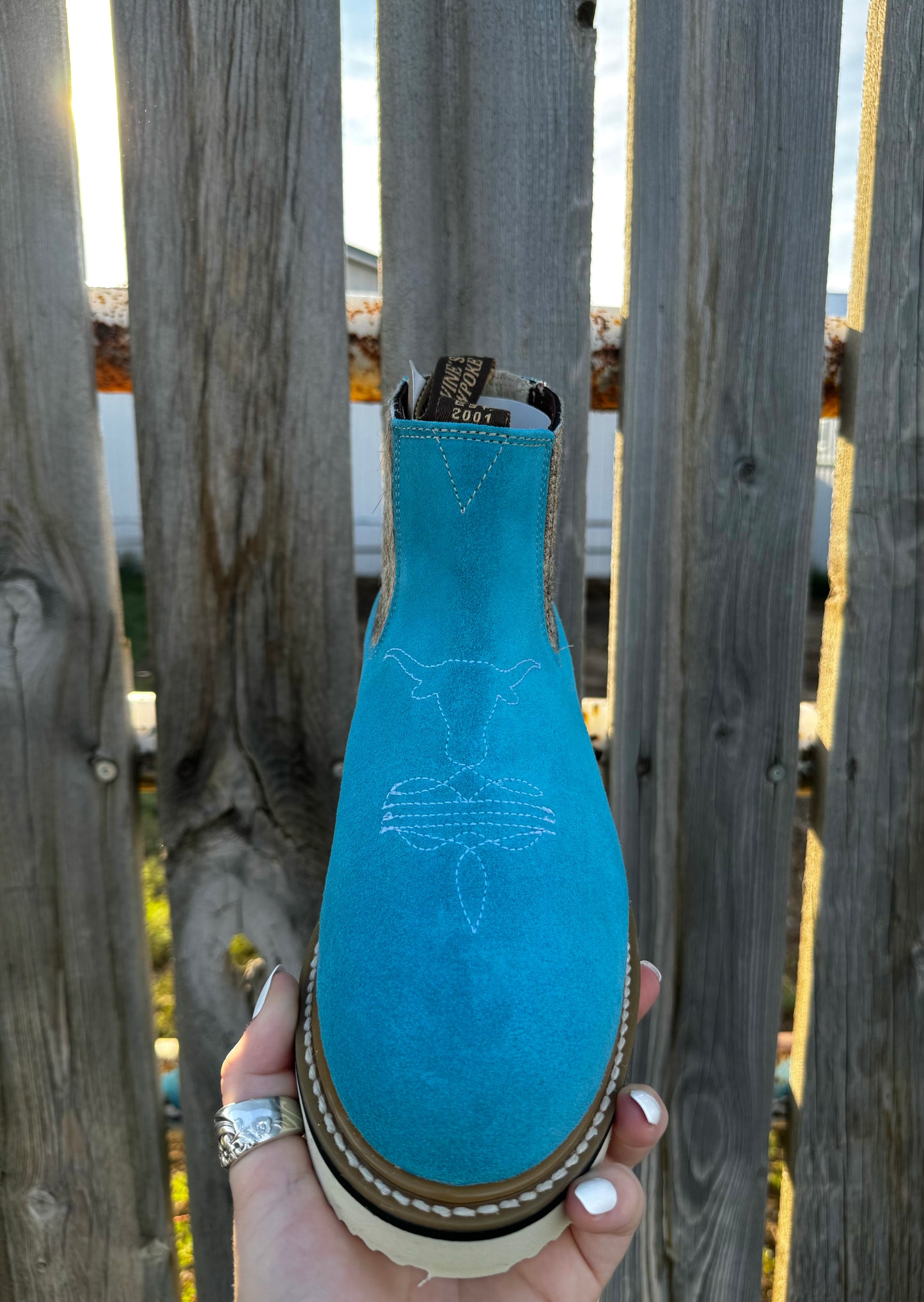 The Branded Roan - Turquoise Cowpoke Boots