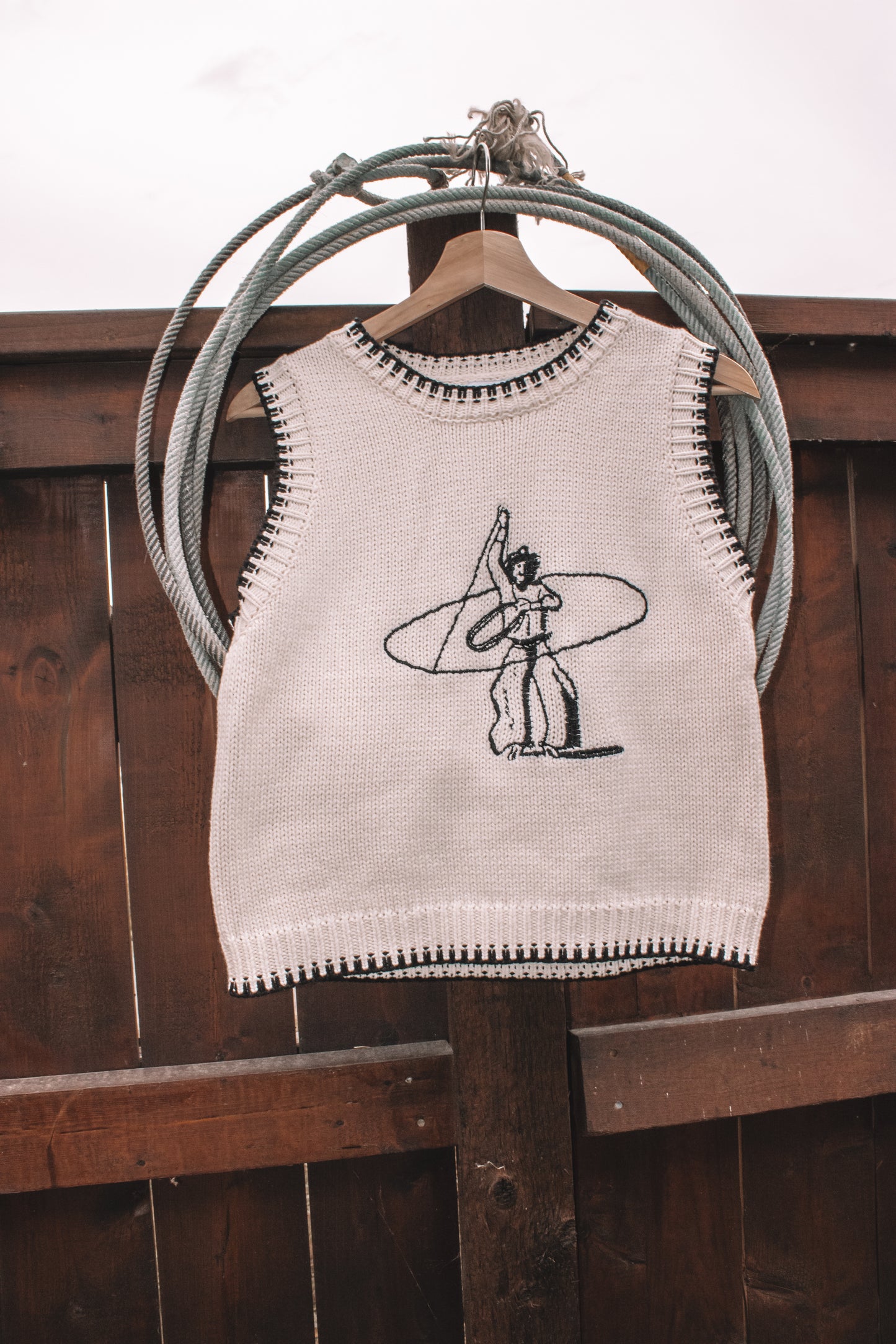 Roping Cowboy Sweater Vest
