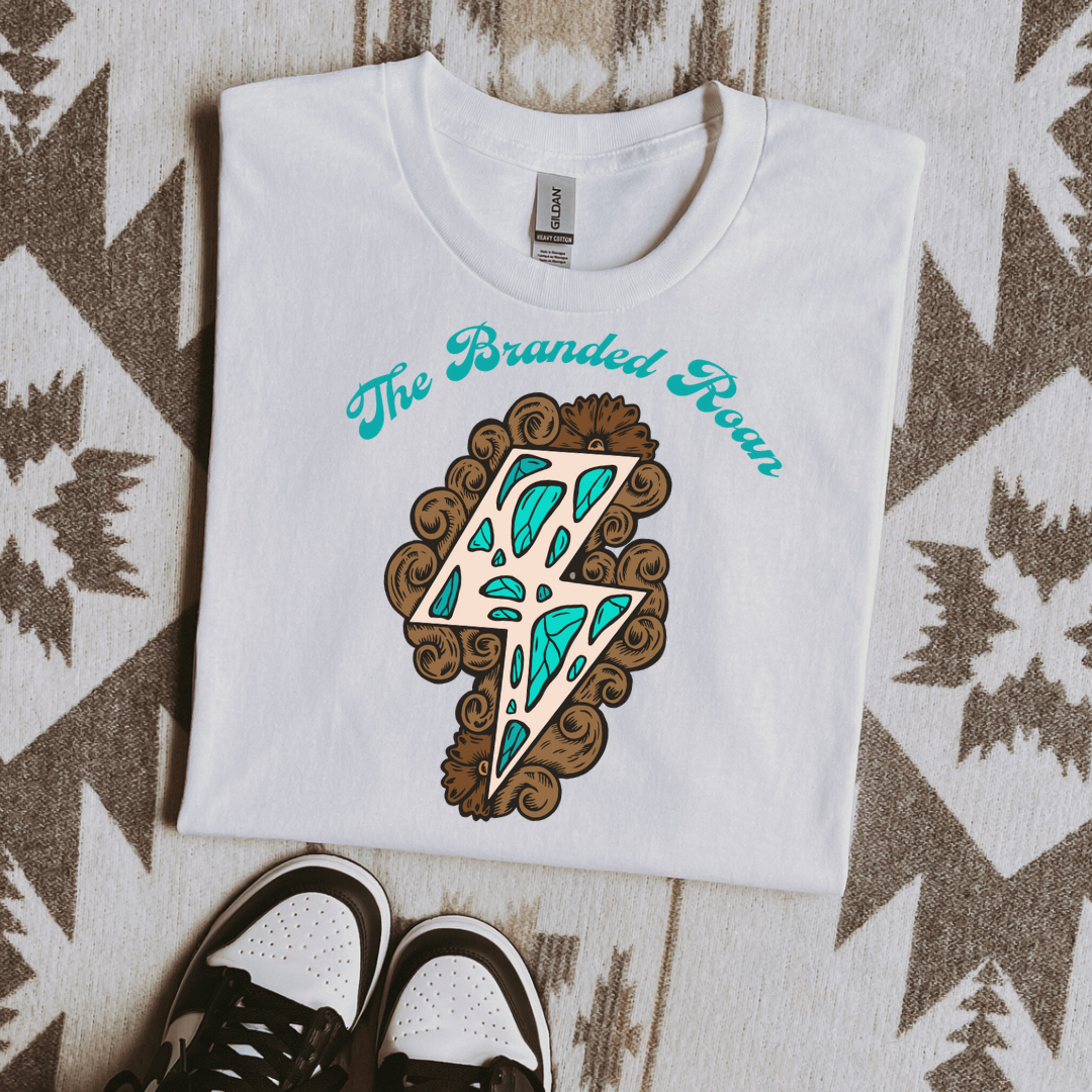 The Branded Roan - Tooled Lighting Bolt Tee