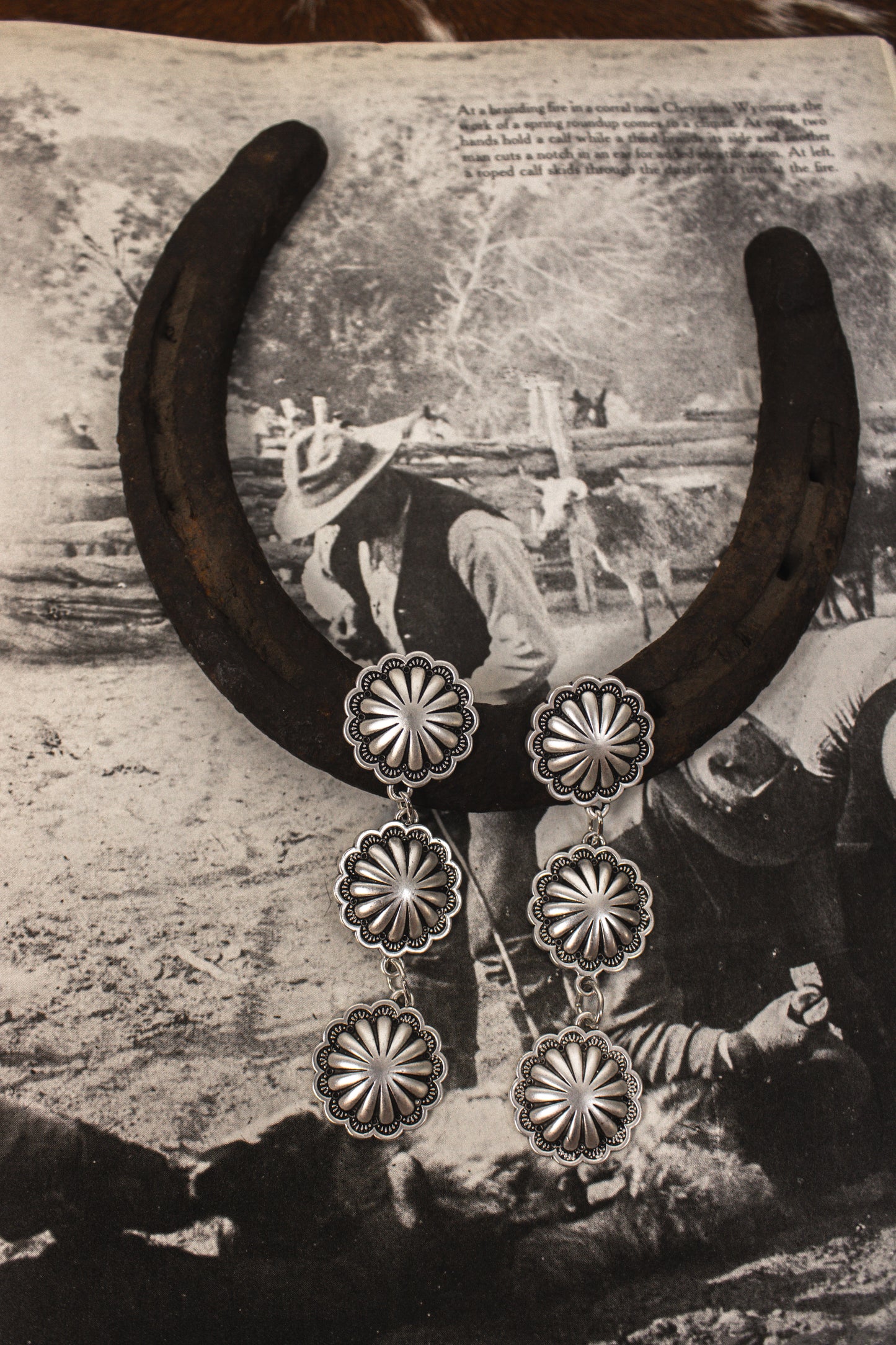 Triple Concho Earrings