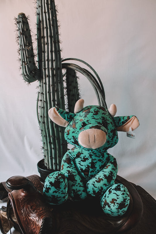 Turquoise Cow Print Farm Pal