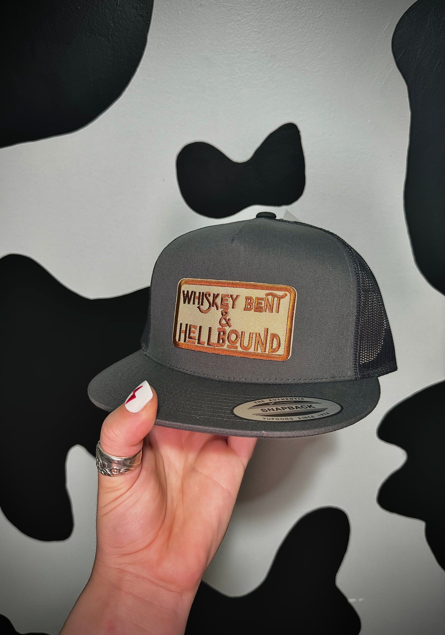 The Branded Roan - Whiskey Bent Charcoal Patch Cap