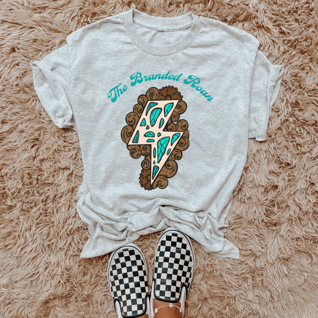 The Branded Roan - Tooled Lighting Bolt Tee