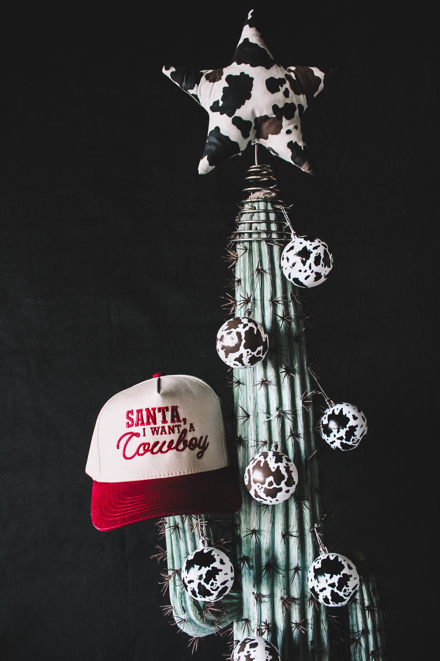 Santa I Want A Cowboy 2 Tone Canvas Cap