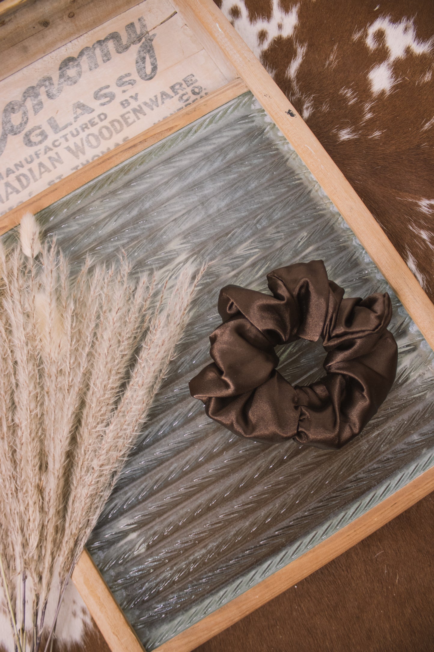 Brown Satin Scruchie