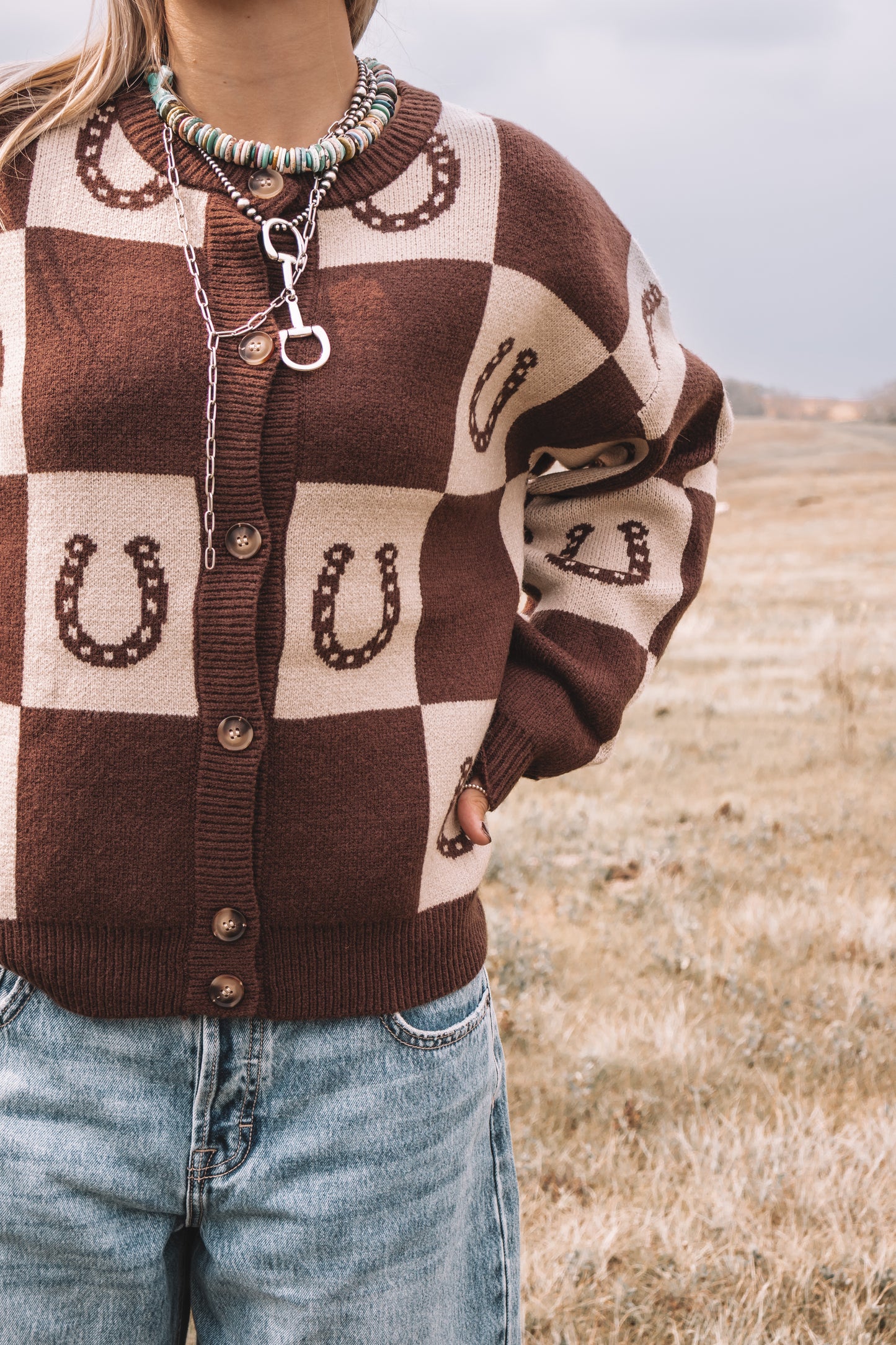 The Horseshoe Check Cardigan