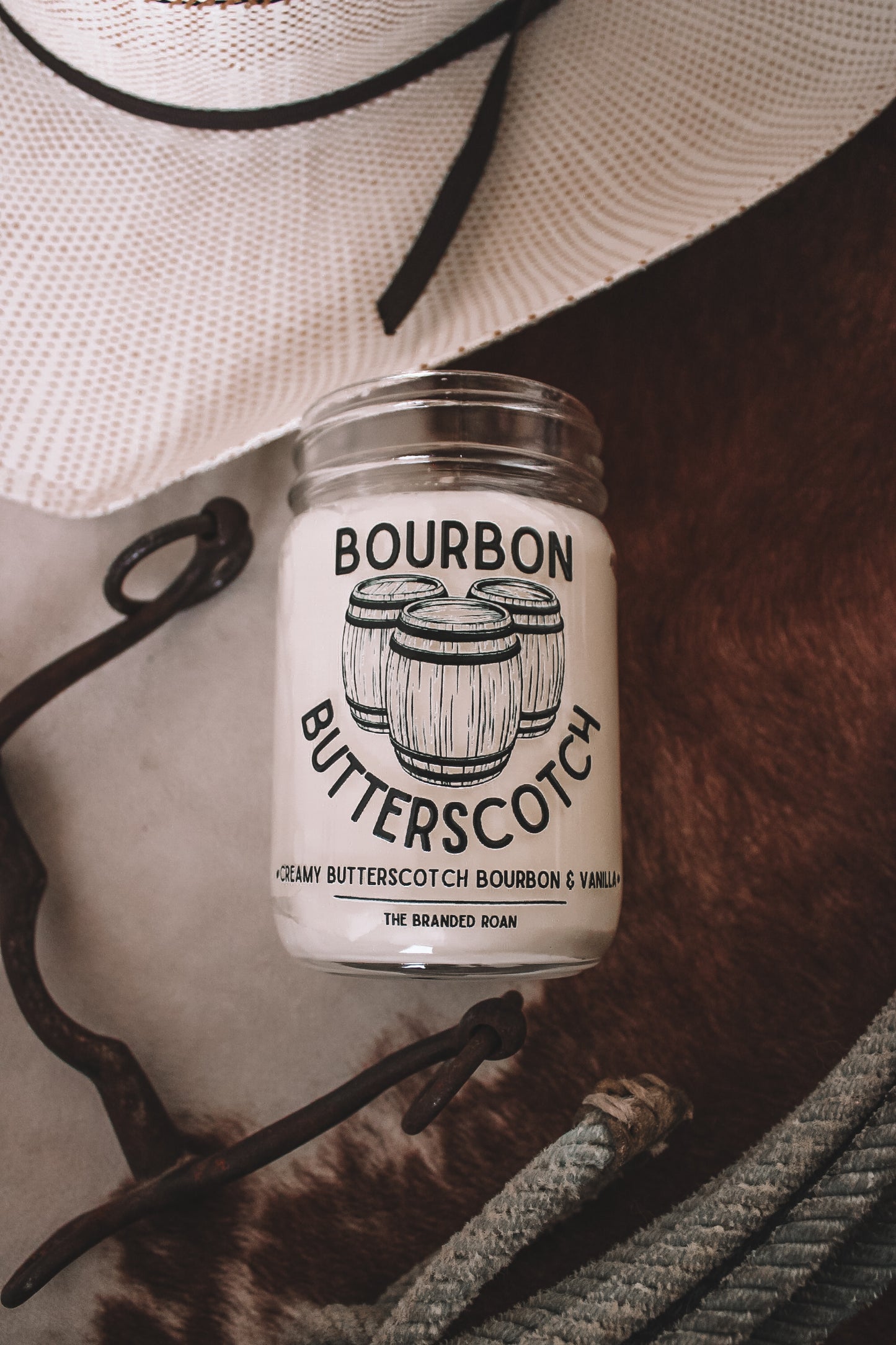 12oz Mason Jar Soy Candle - Bourbon Butterscotch