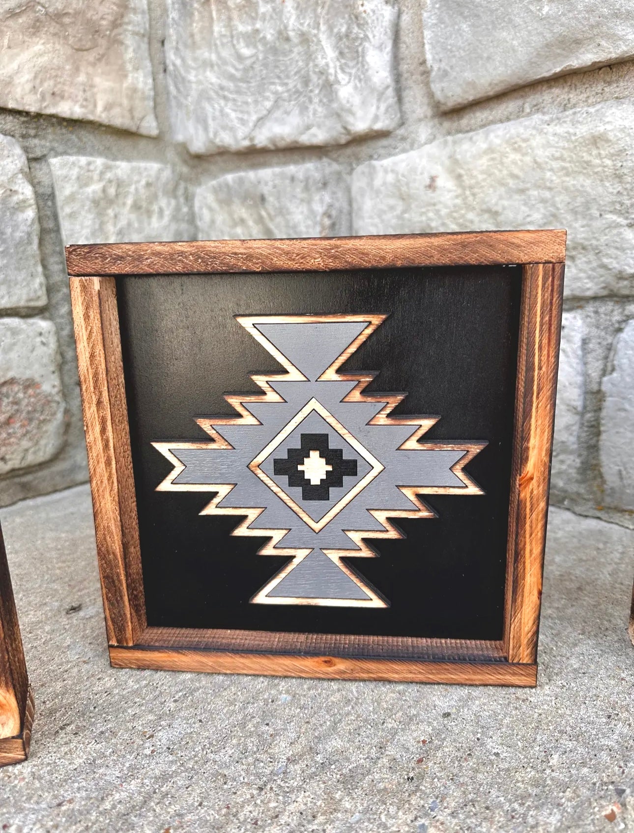 Twisted Iron - Square Grey Aztec Sign