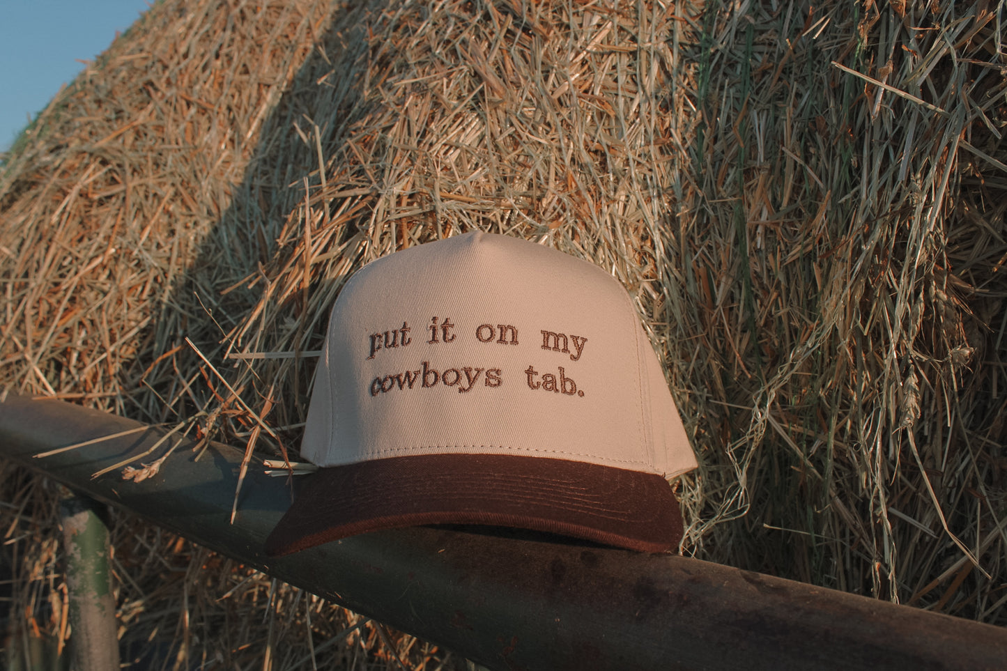 Put It On My Cowboys Tab Brown Cap