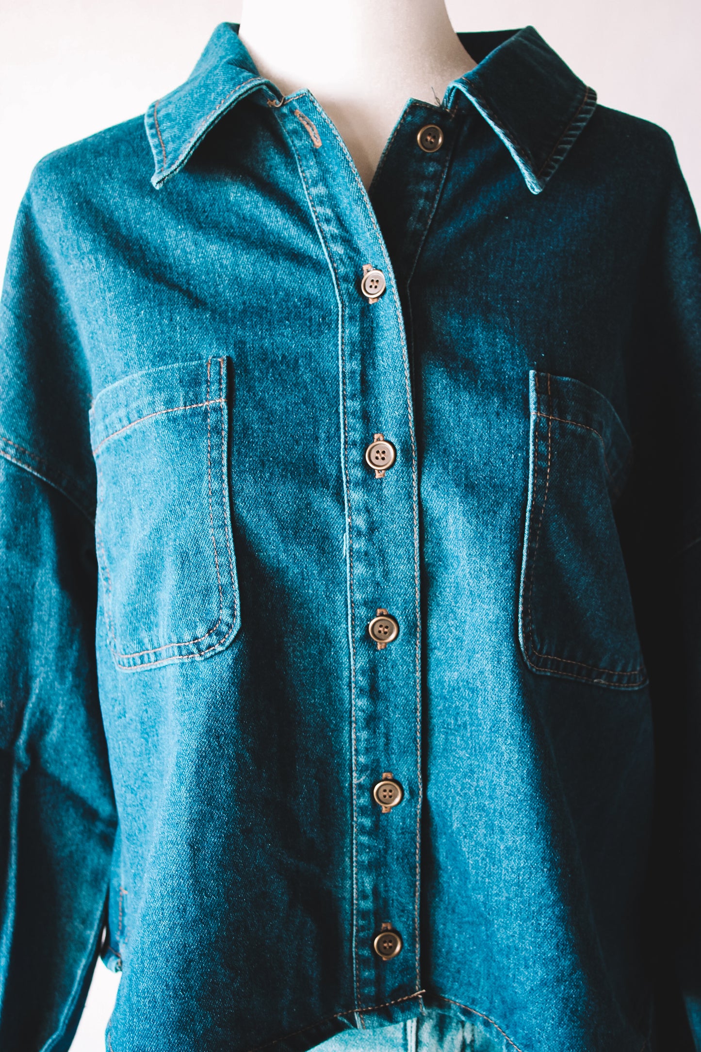 Denim Button Down Top