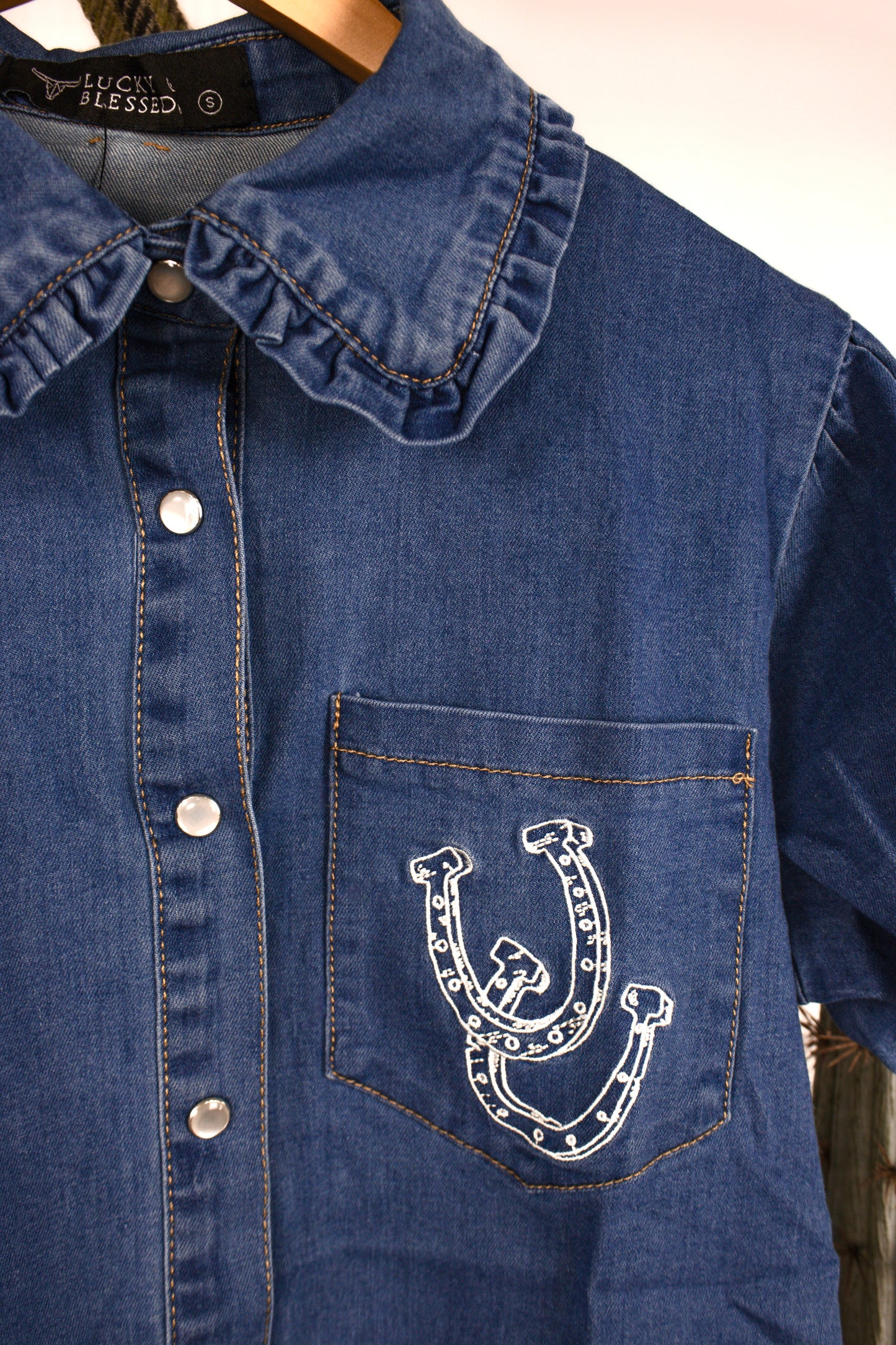 The Lucky Denim Top