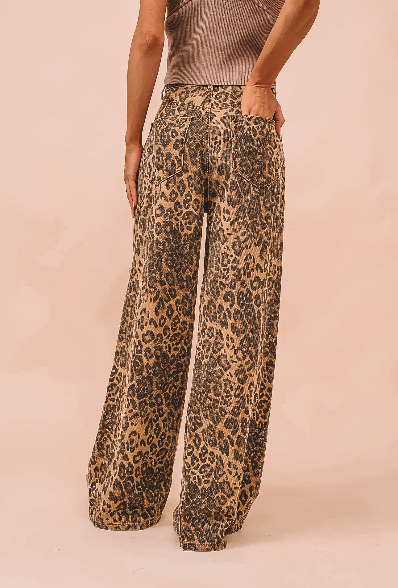 Blue B - Cheetah Print Distressed Jeans