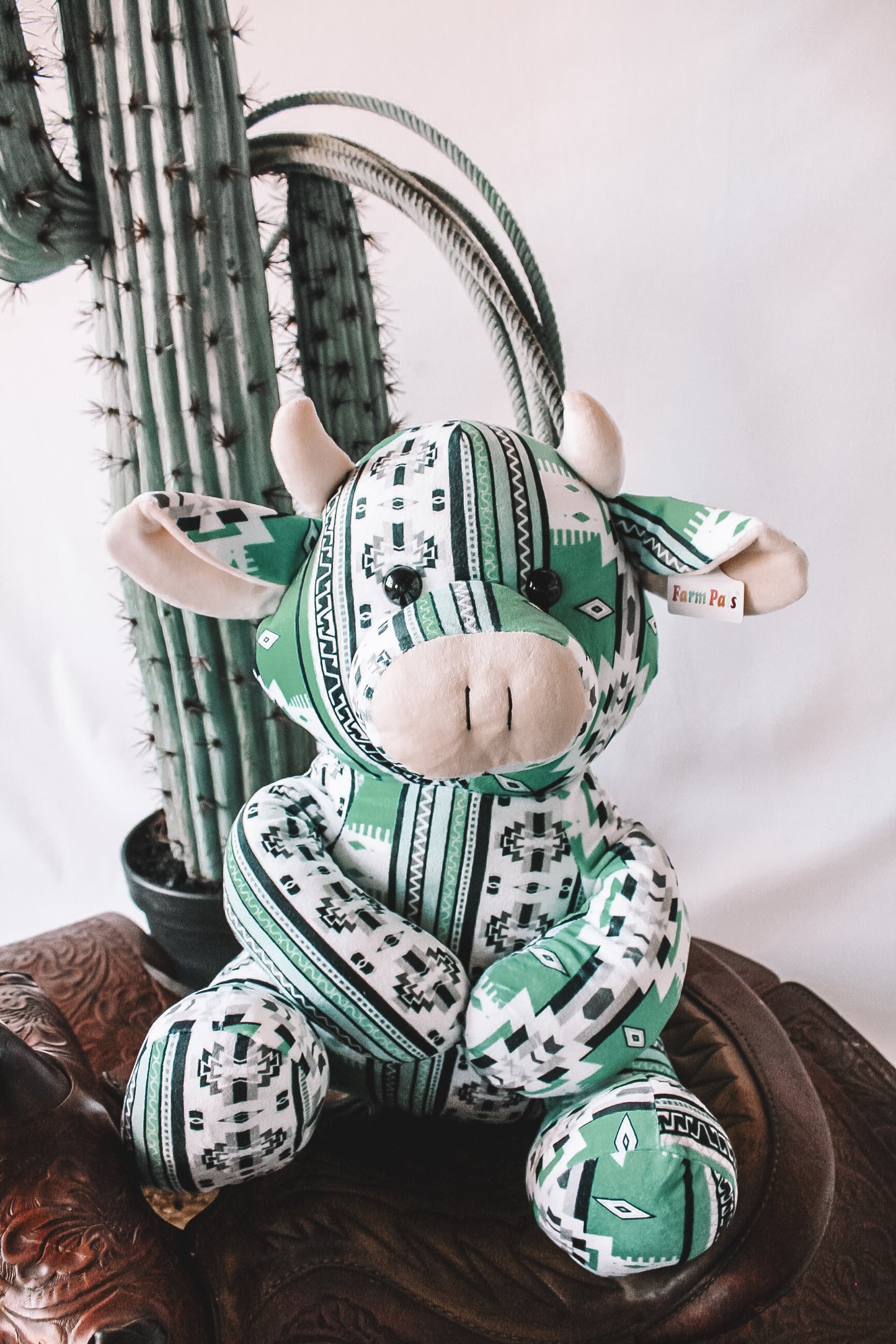 Turquoise & White Aztec Farm Pal