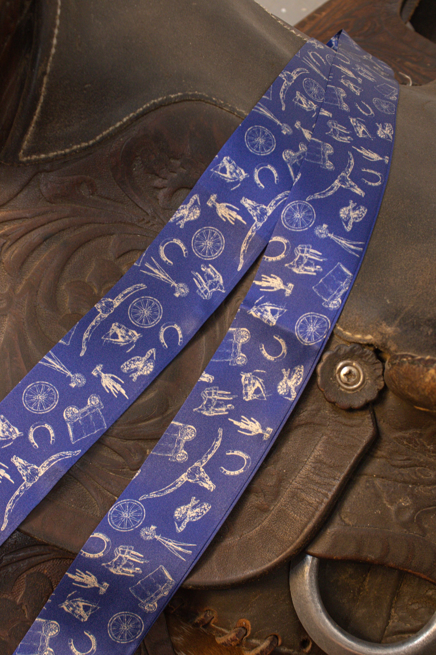 Silk Twilly W/ Western Motif Pattern