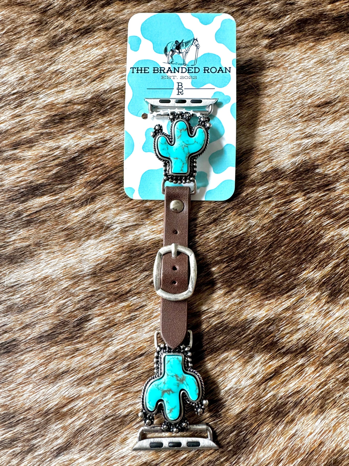 The Branded Roan - Turquoise Cactus Apple Watch Band