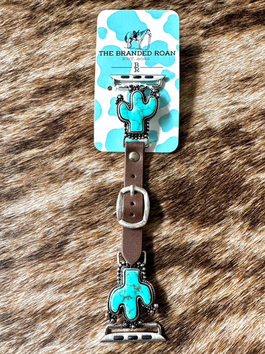 The Branded Roan - Turquoise Cactus Apple Watch Band