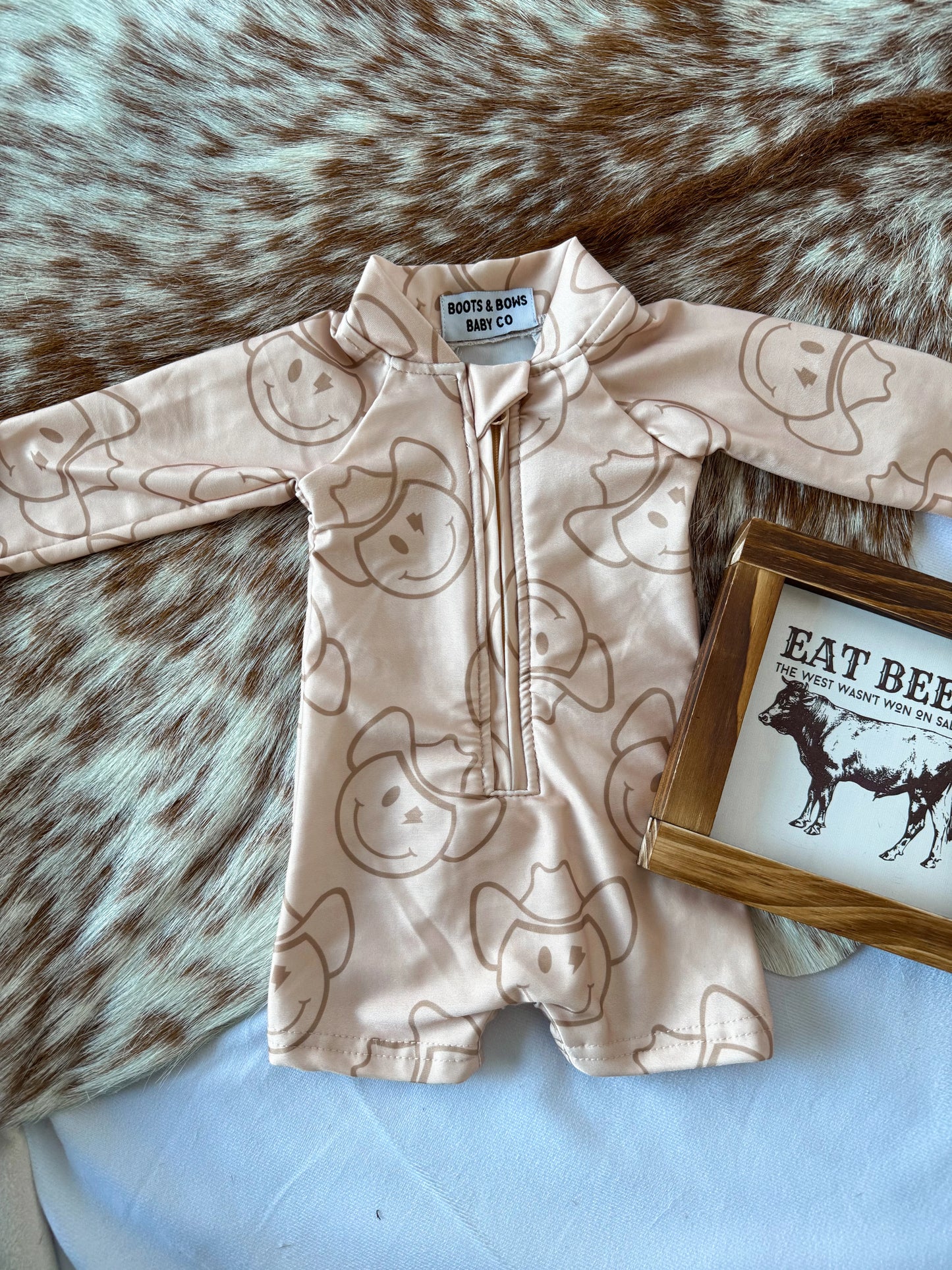 Cowboy Smiley Baby Swimsuit