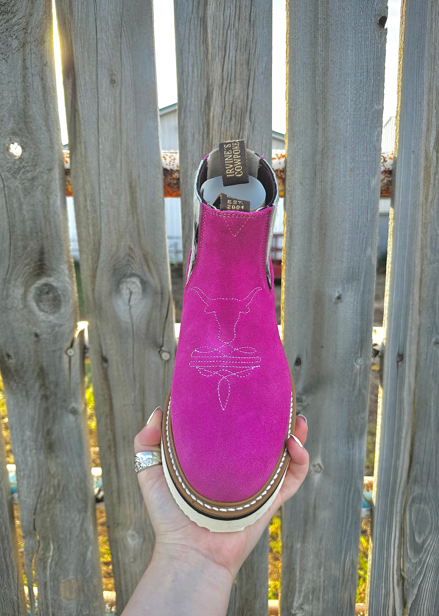The Branded Roan - Hot Pink Cowpoke Boots