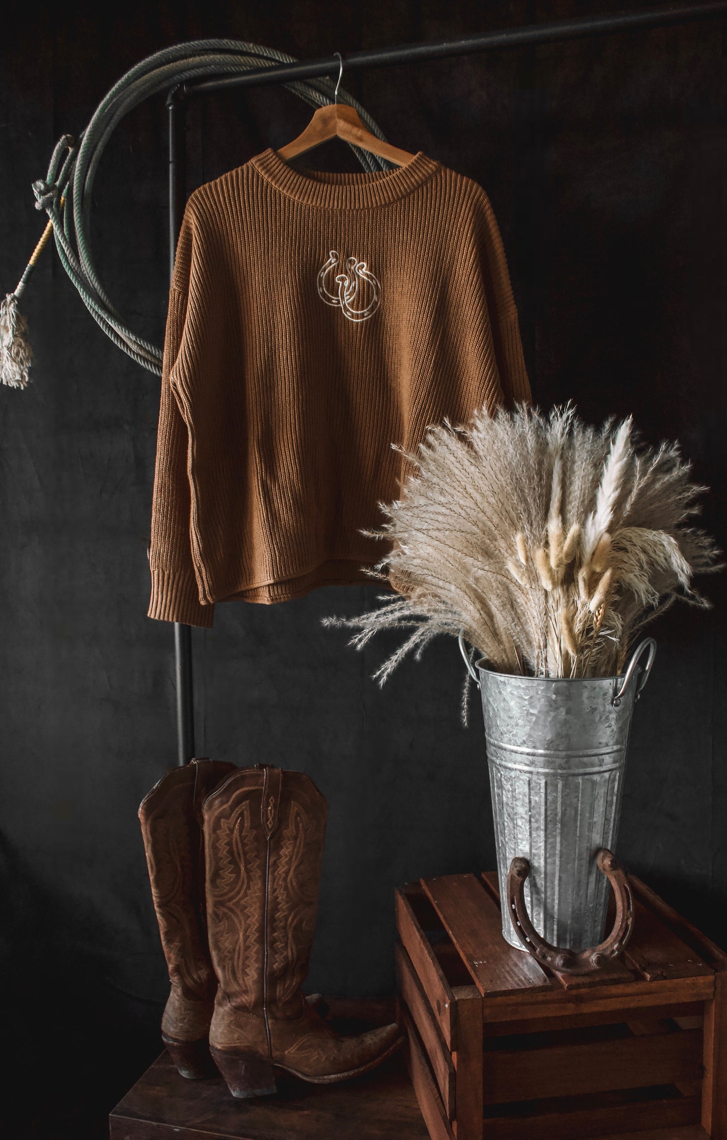 Embroidery Horse Shoes Sweater