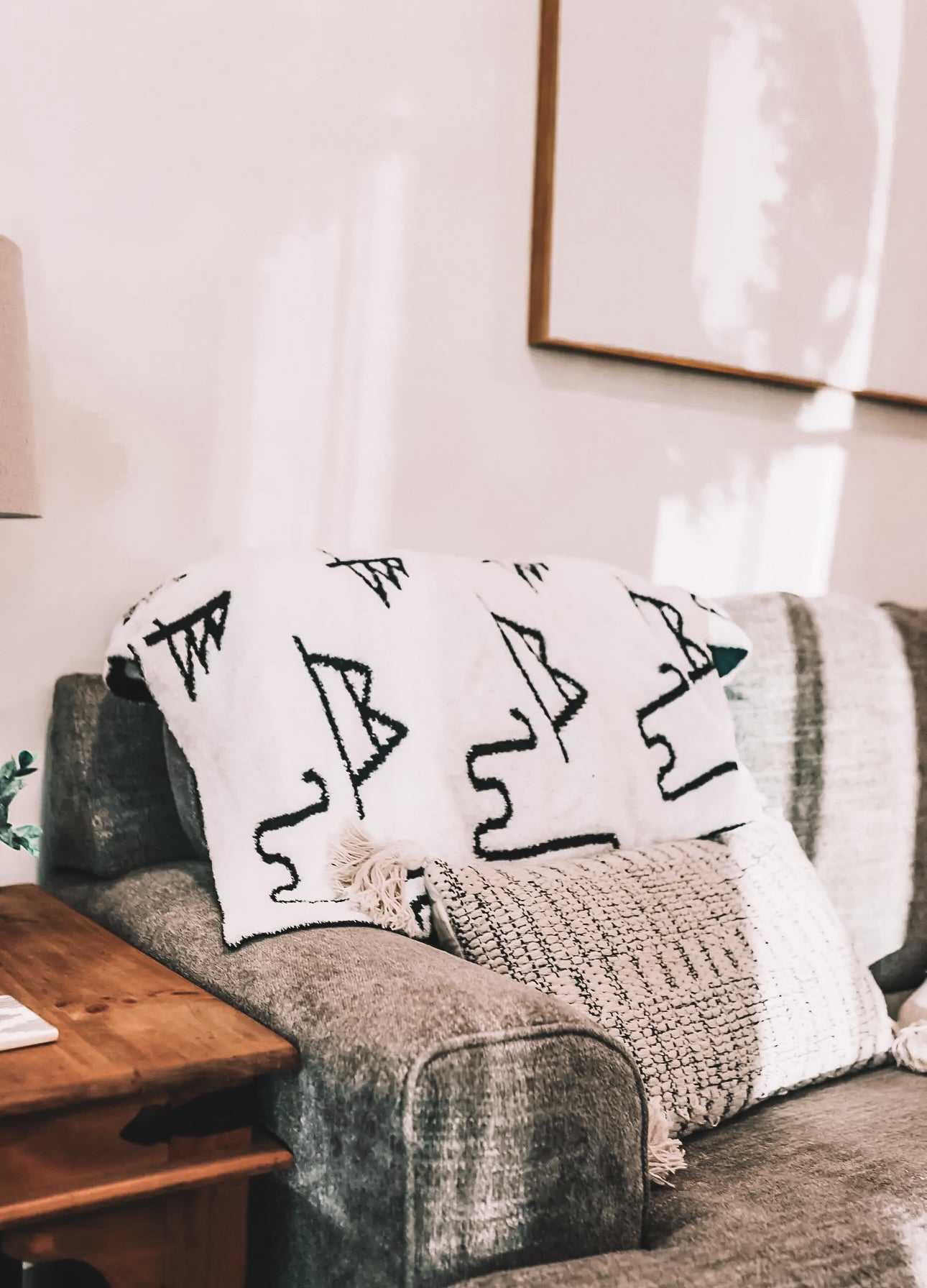 Front Porch - Black & White Throw Blanket