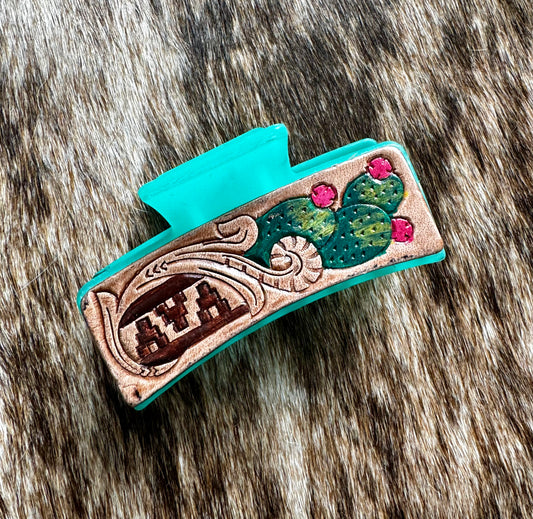 The Branded Roan - Cactus & Aztec Claw Clip