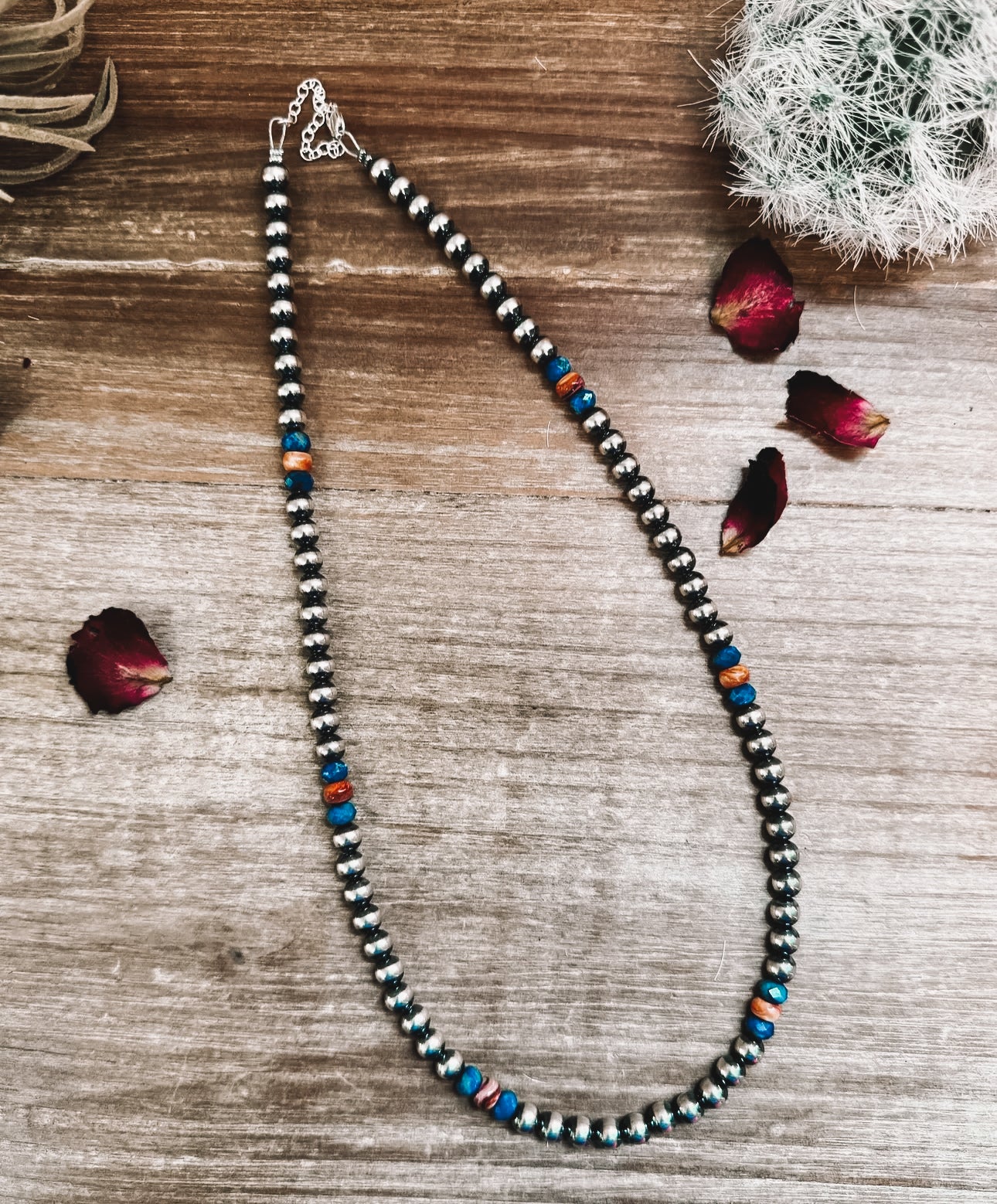 The Bijoux Fab - Authentic 6mm Sterling Pearls W/ Lapis & Spiny