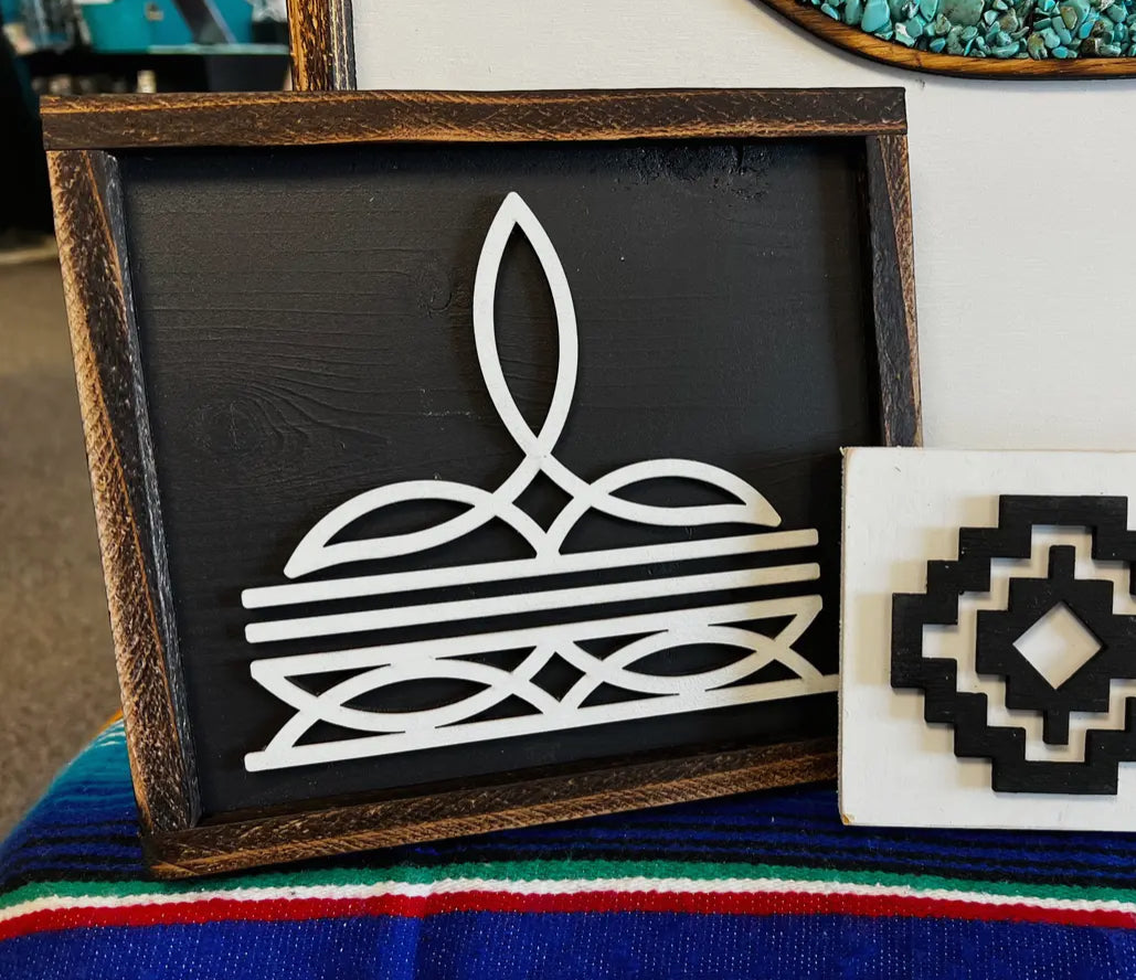 Black Boot Stitch Sign