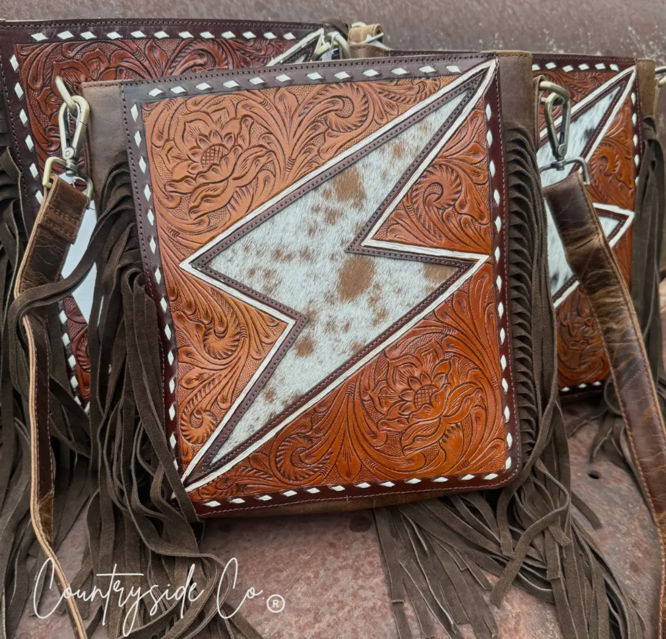 Bronco Tooled Bolt Purse