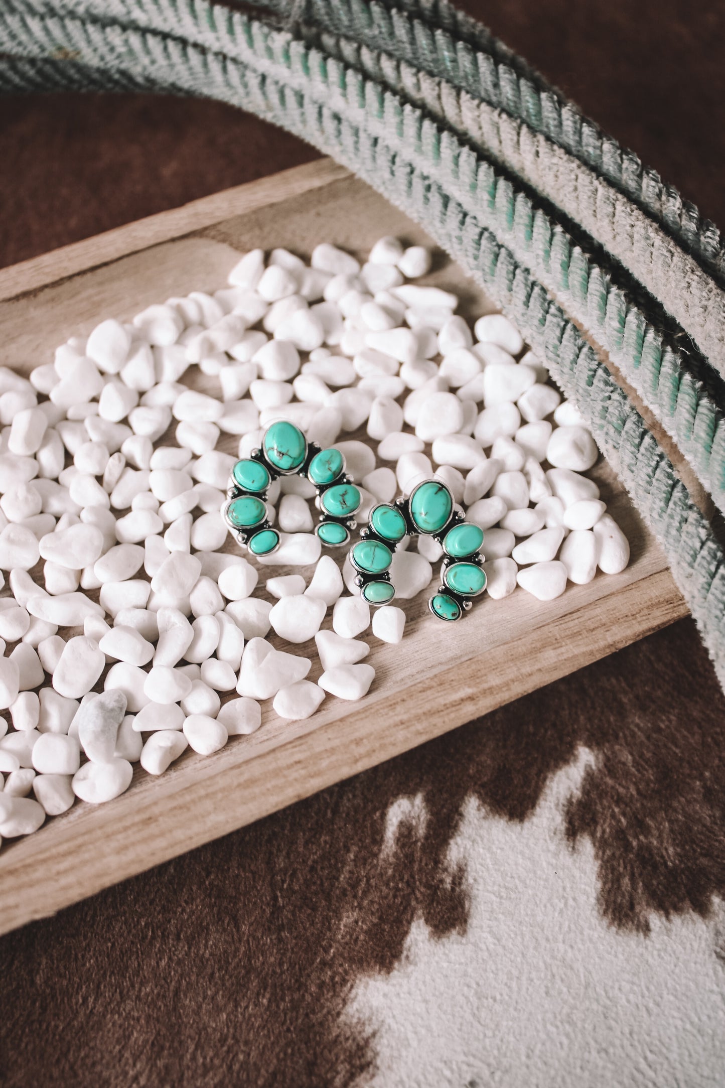 Faux Turquoise Squash Earrings