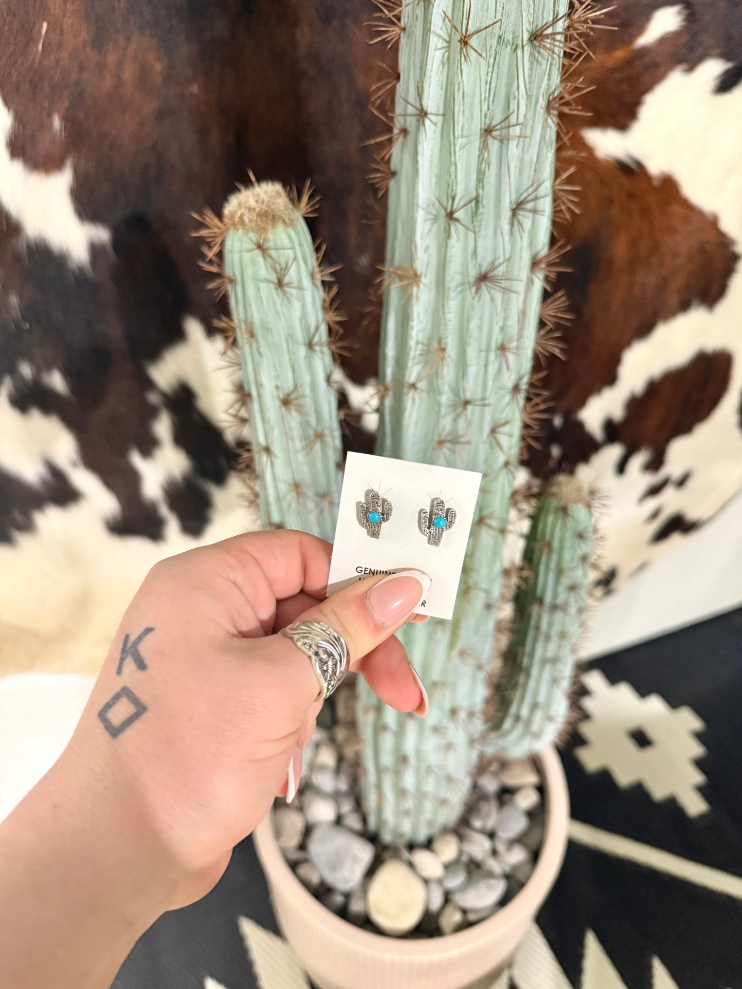 The Branded Roan - Authentic Mini Cactus Studs