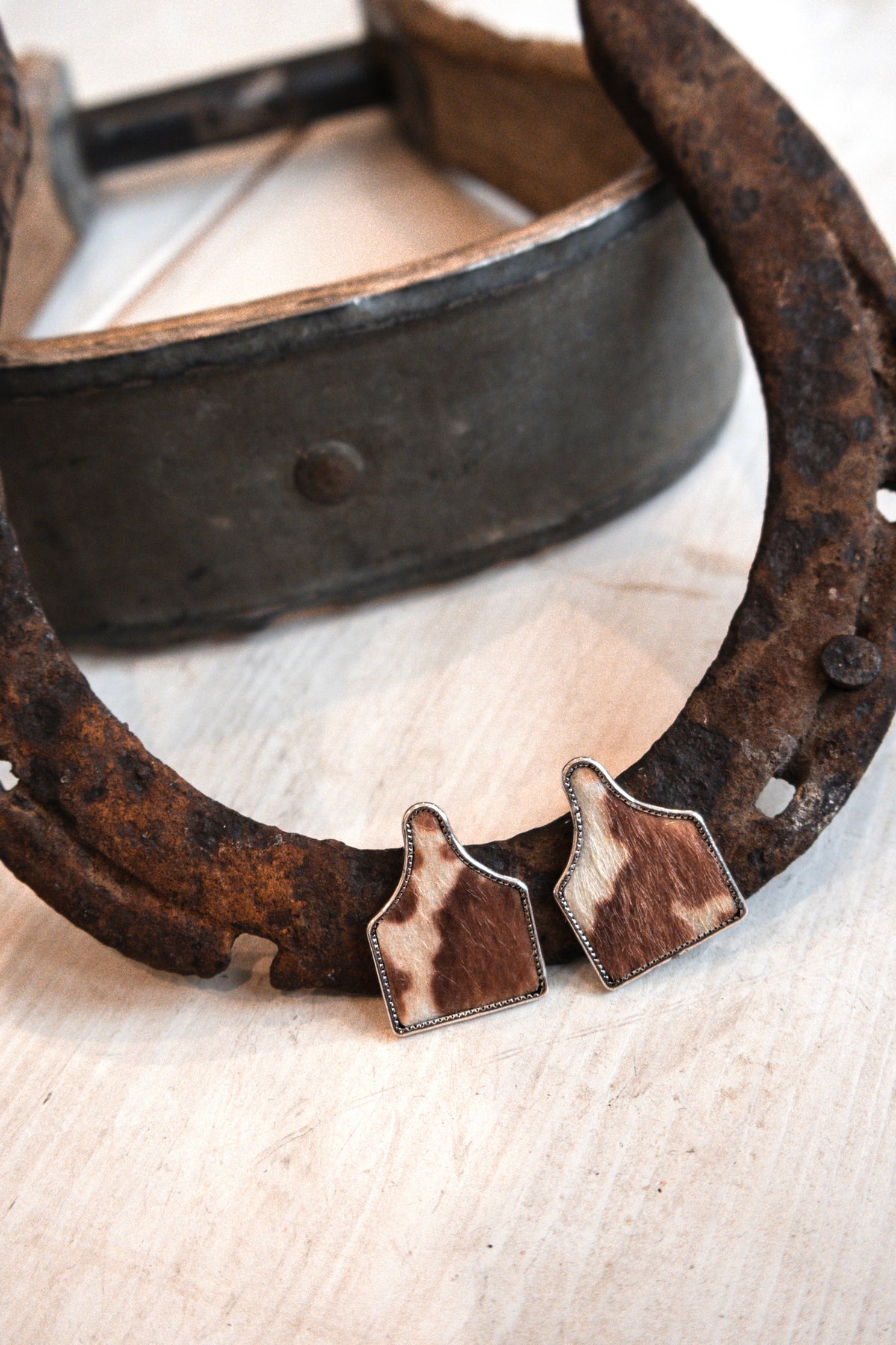 The Cow Tag Earrings