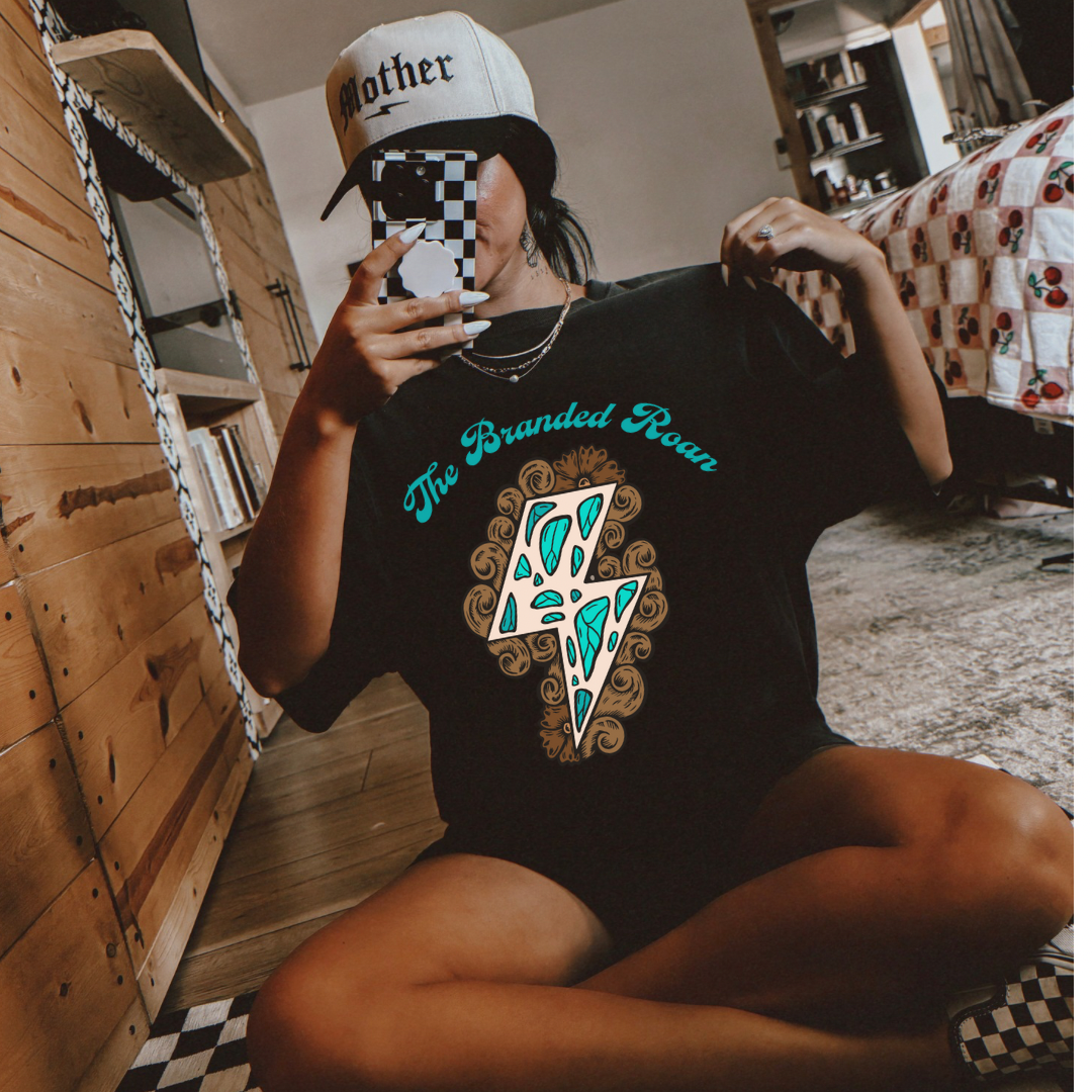 The Branded Roan - Tooled Lighting Bolt Tee