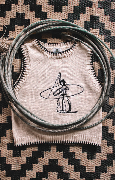 Roping Cowboy Sweater Vest