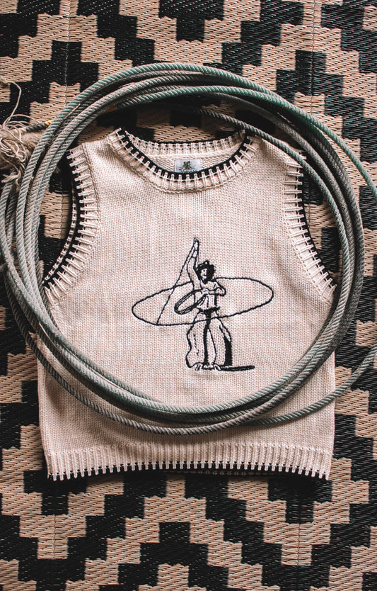 Roping Cowboy Sweater Vest