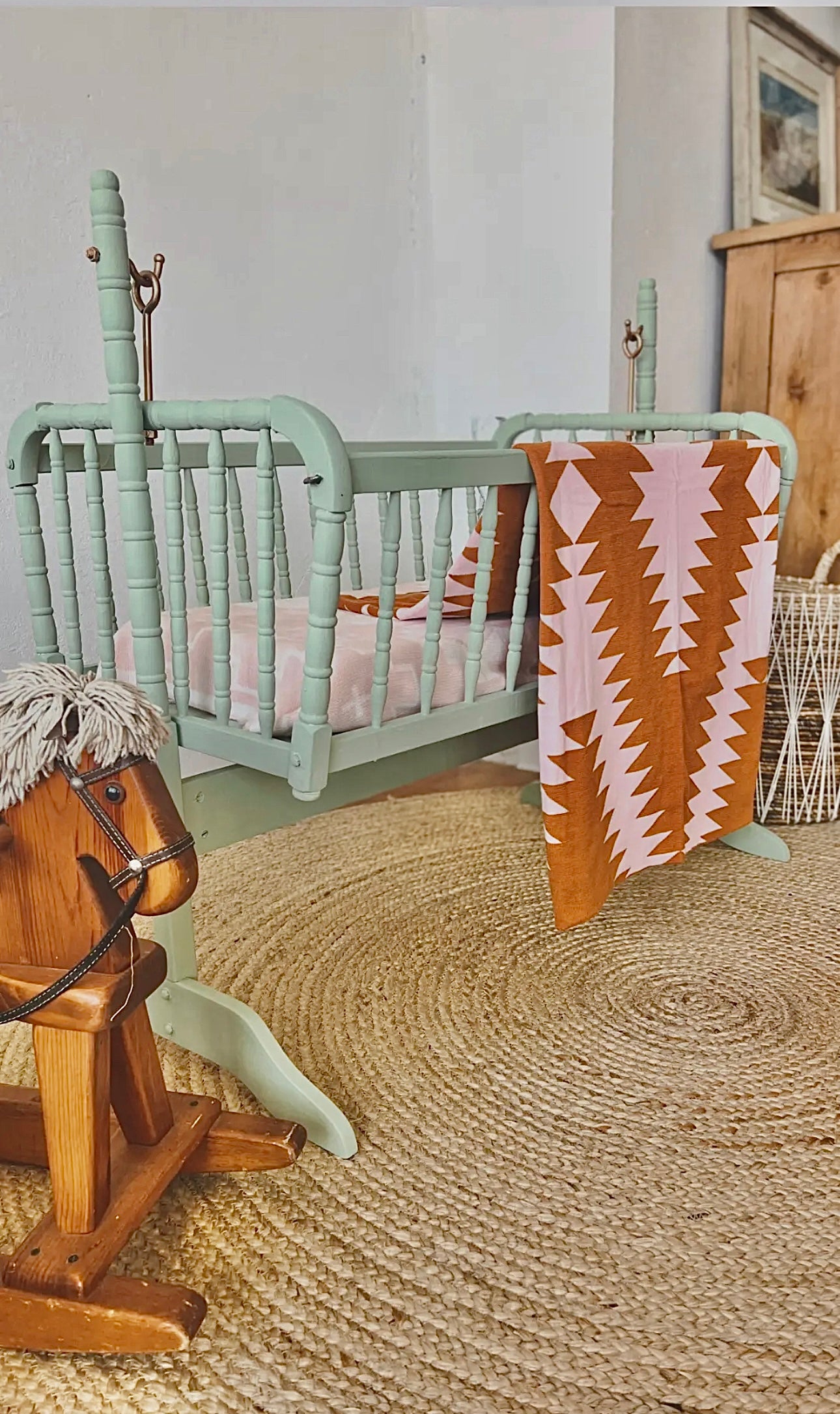 Western Grande - Terracotta & Pink Baby Blanket