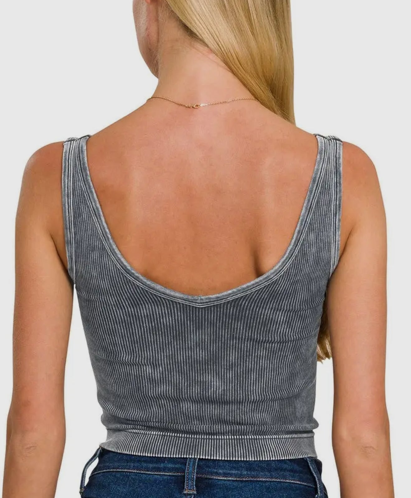 Ash Black 2 Way Neckline Tank