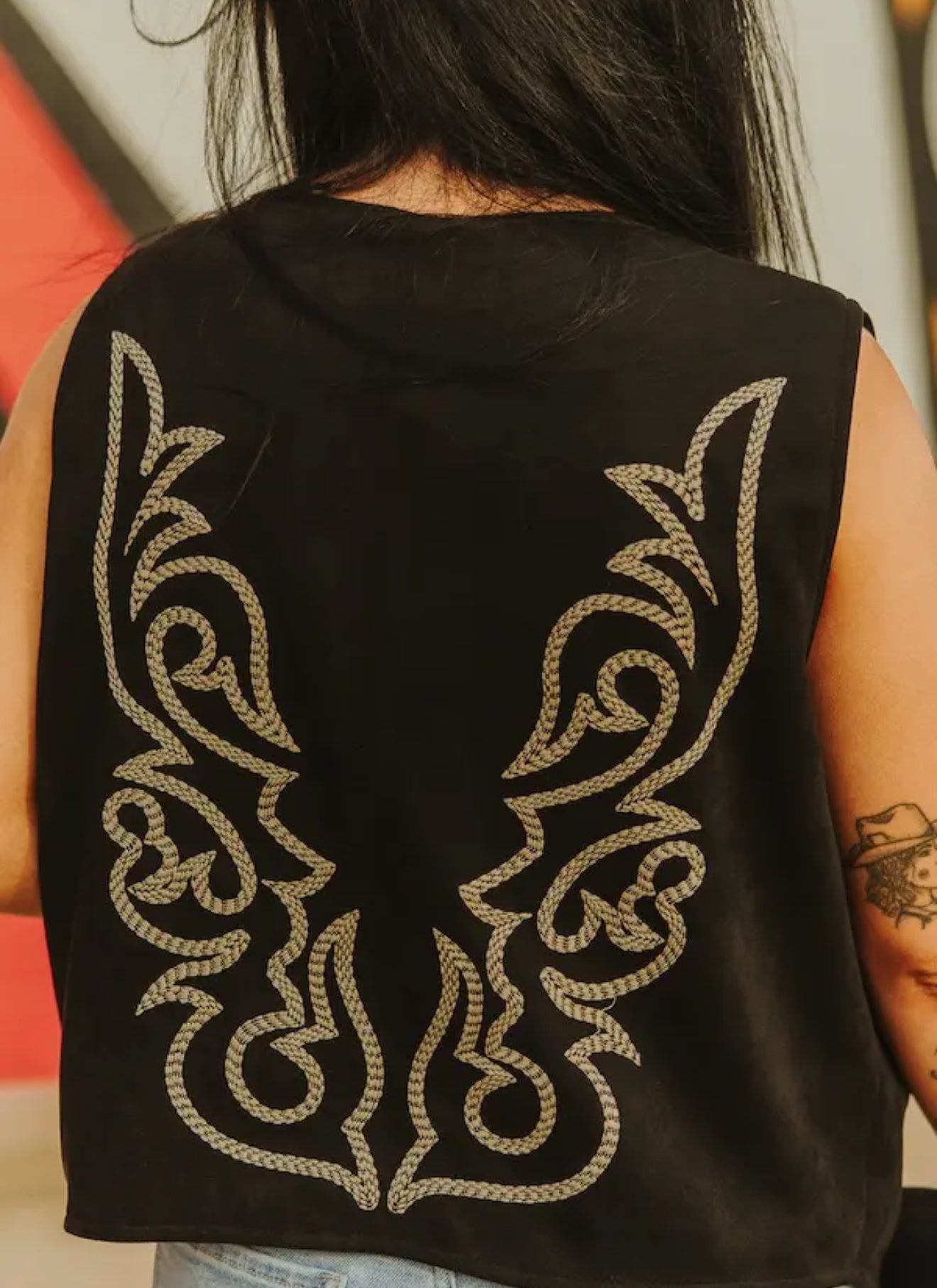 Black Boot Stitch Vest