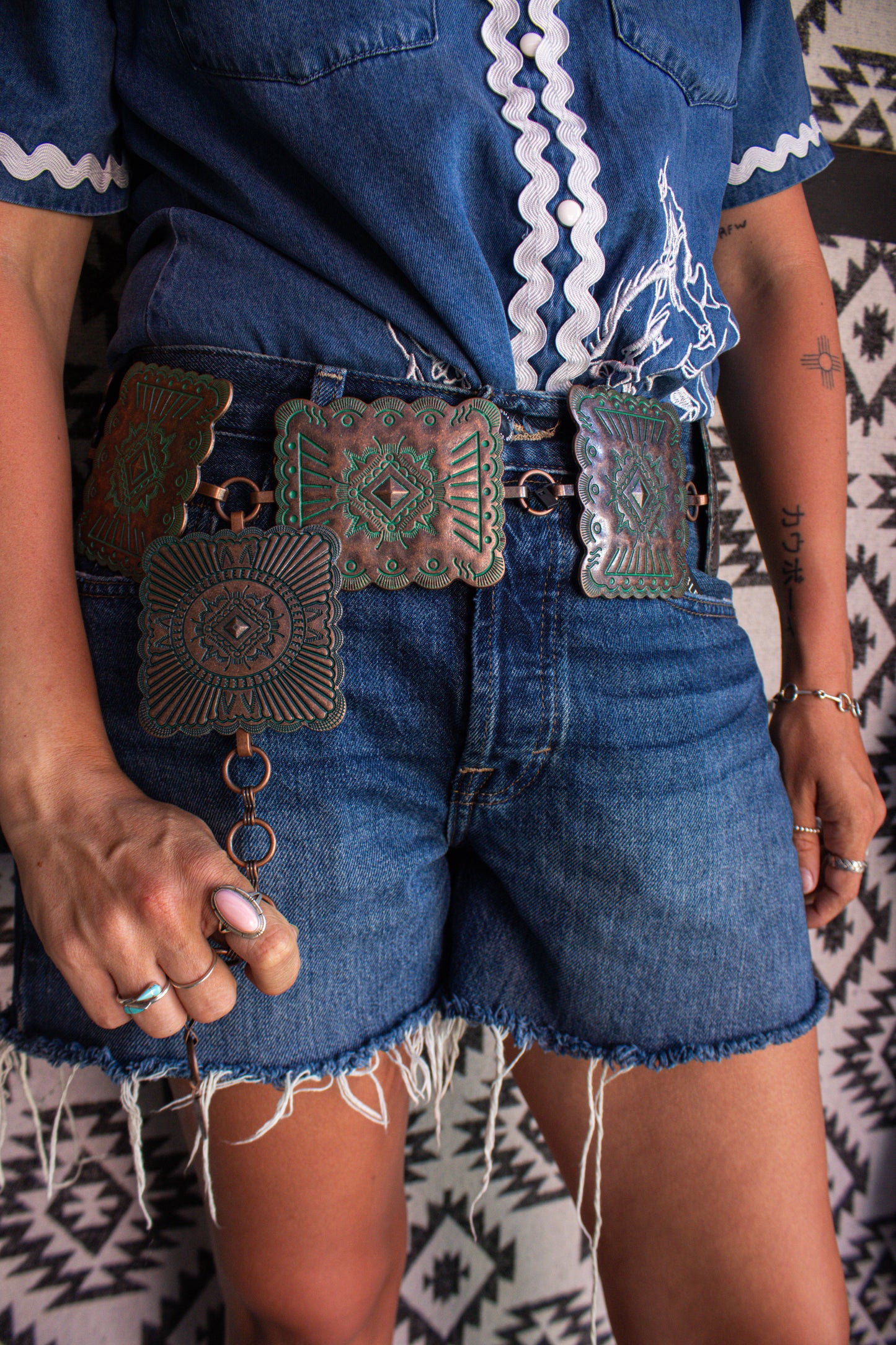 Copper & Turquoise Concho Belt