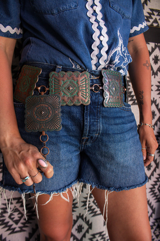 Copper & Turquoise Concho Belt