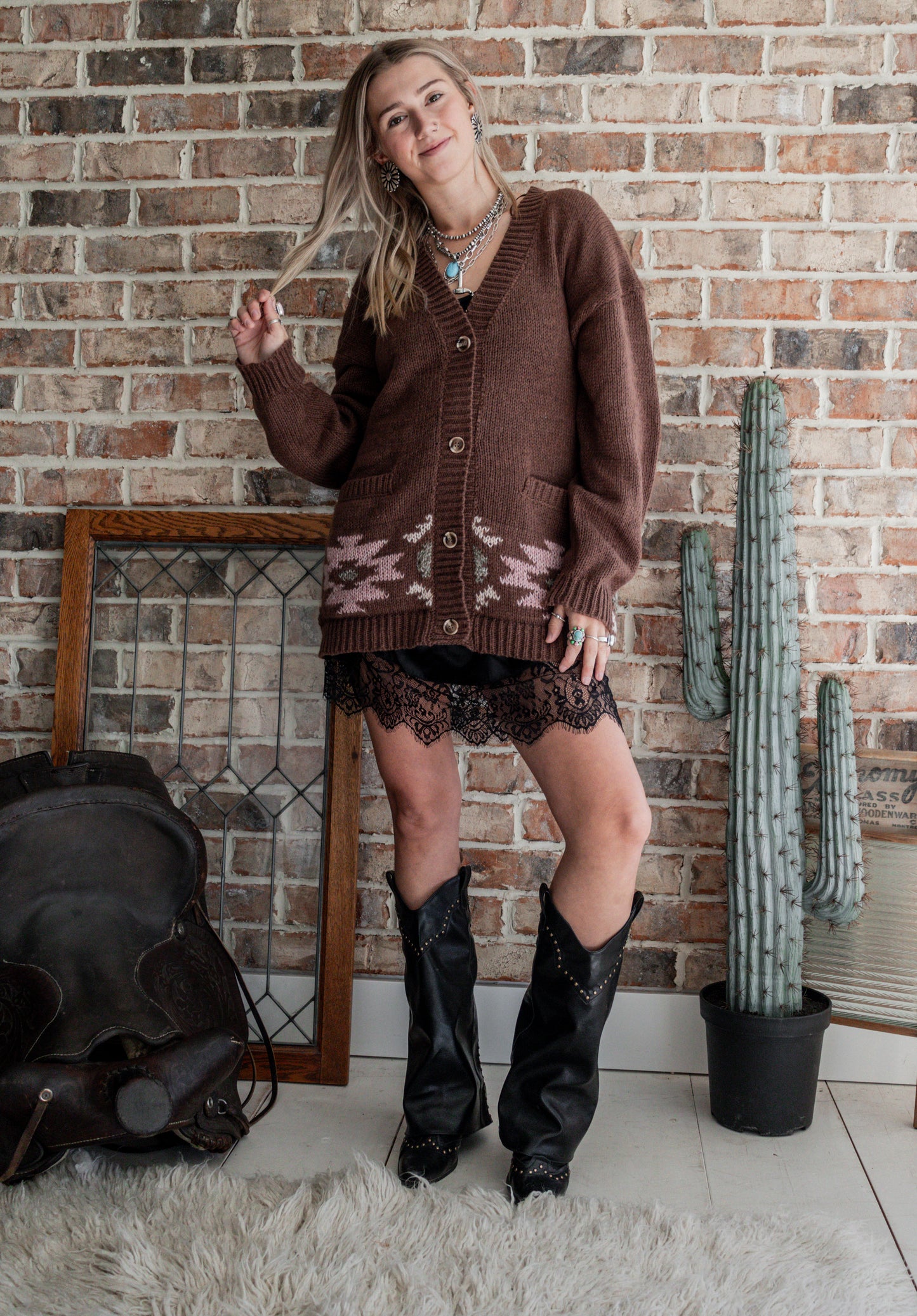 The Painted Pony Cardigan - Chocolate