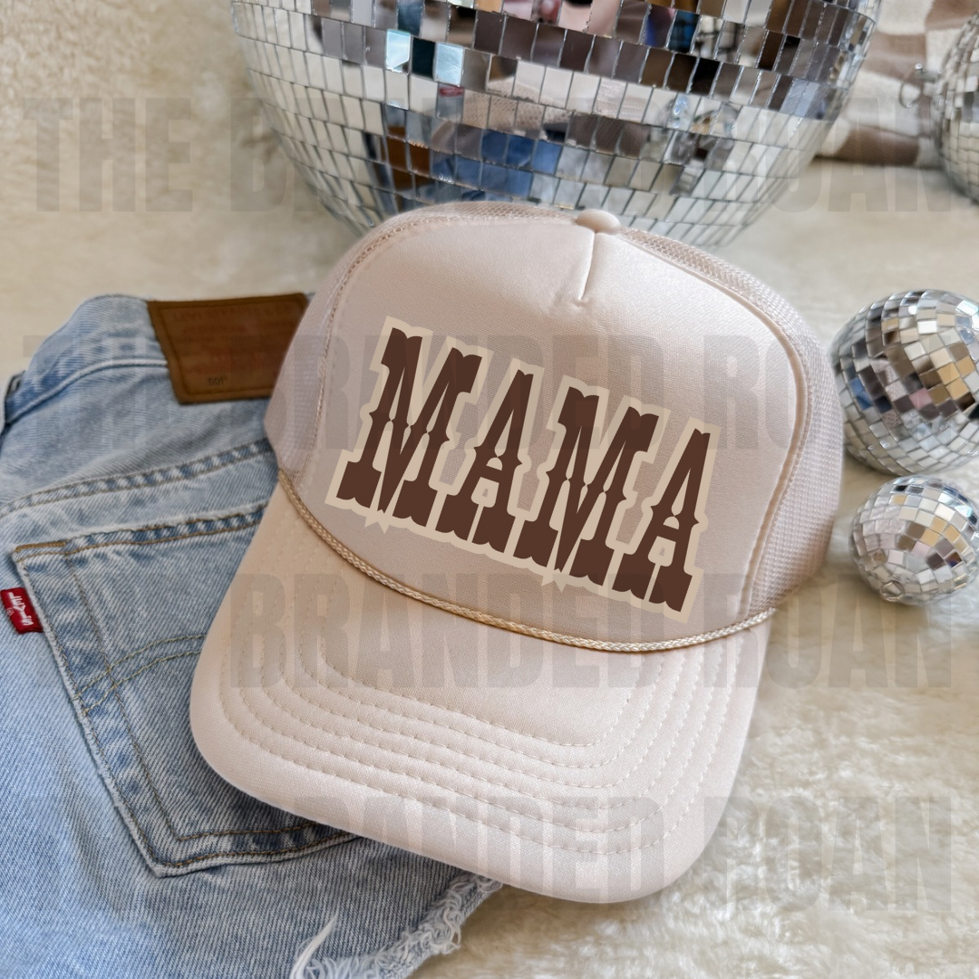 Khaki Mama Trucker Cap