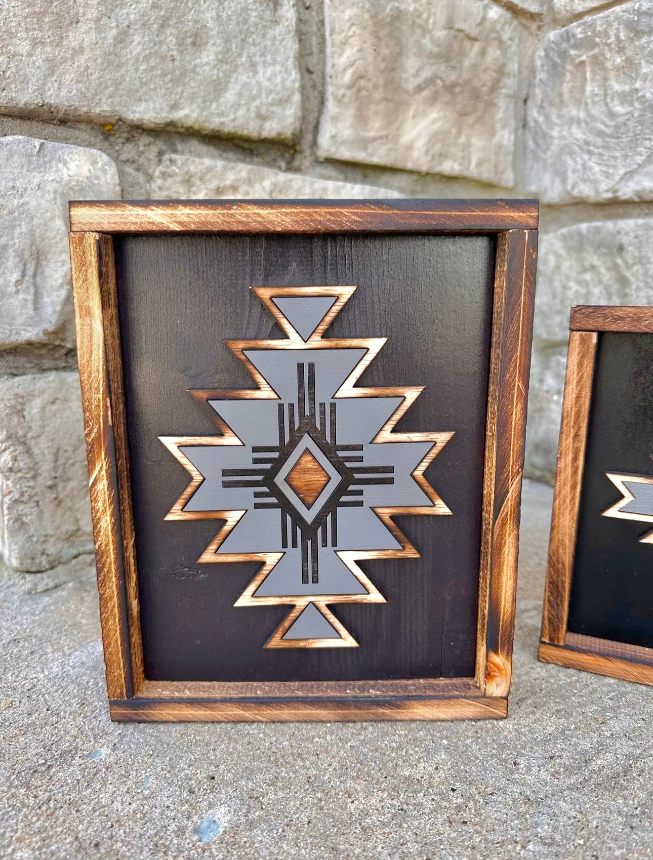 Twisted Iron - Grey Aztec Sign