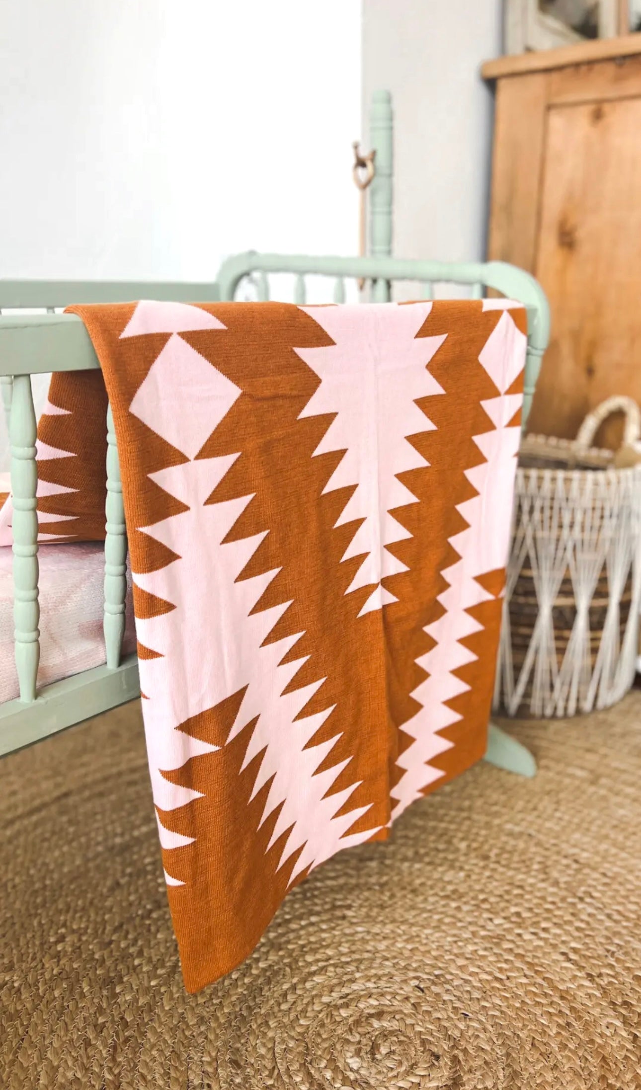 Western Grande - Terracotta & Pink Baby Blanket