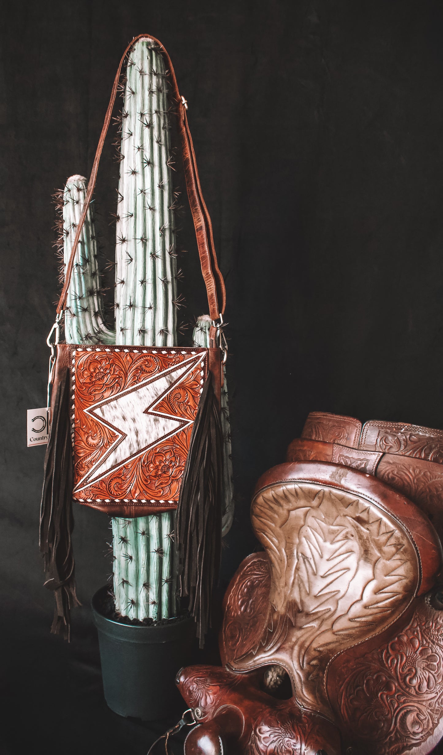 Bronco Tooled Bolt Purse