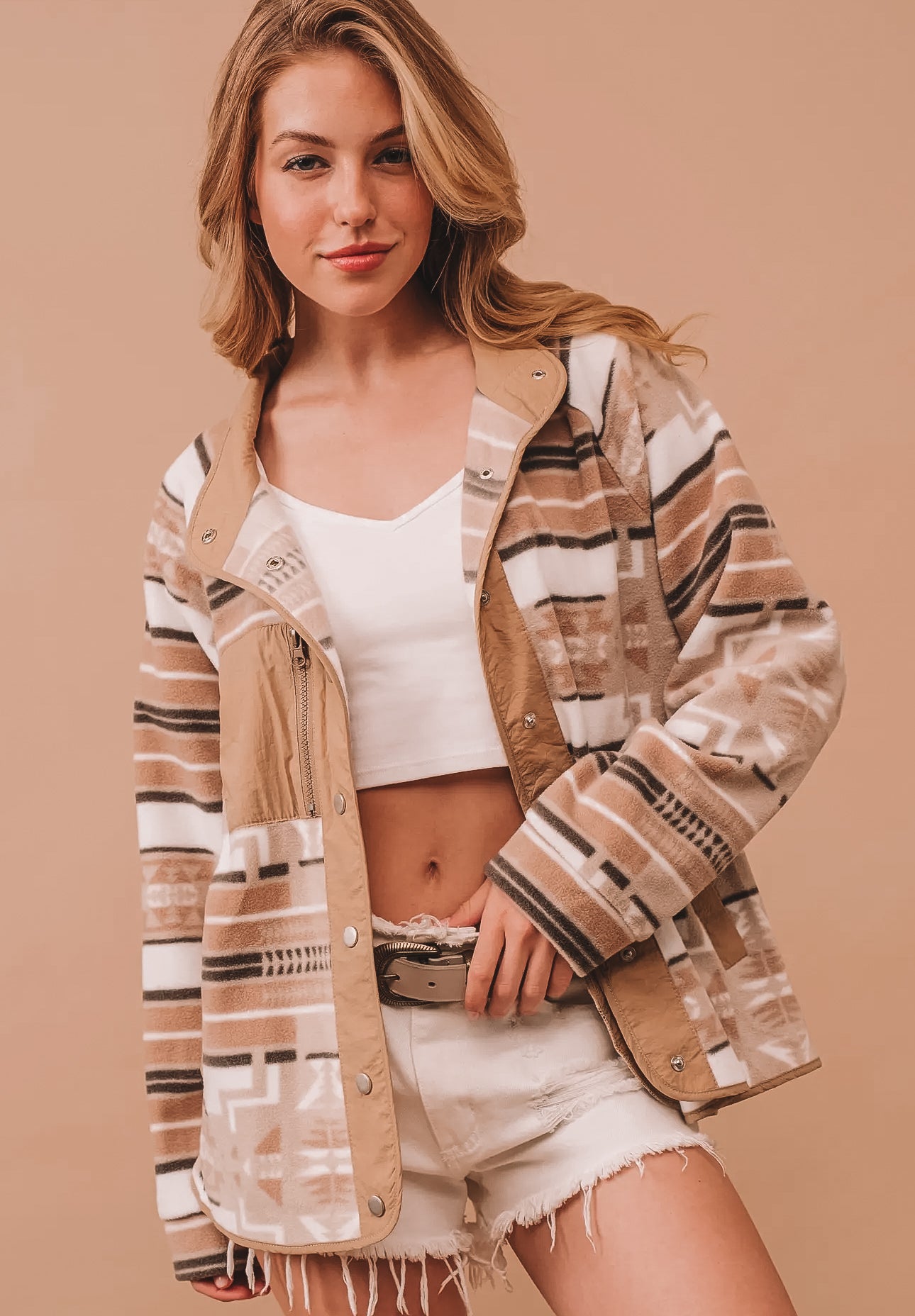 Blue B - Taupe Aztec Jacket