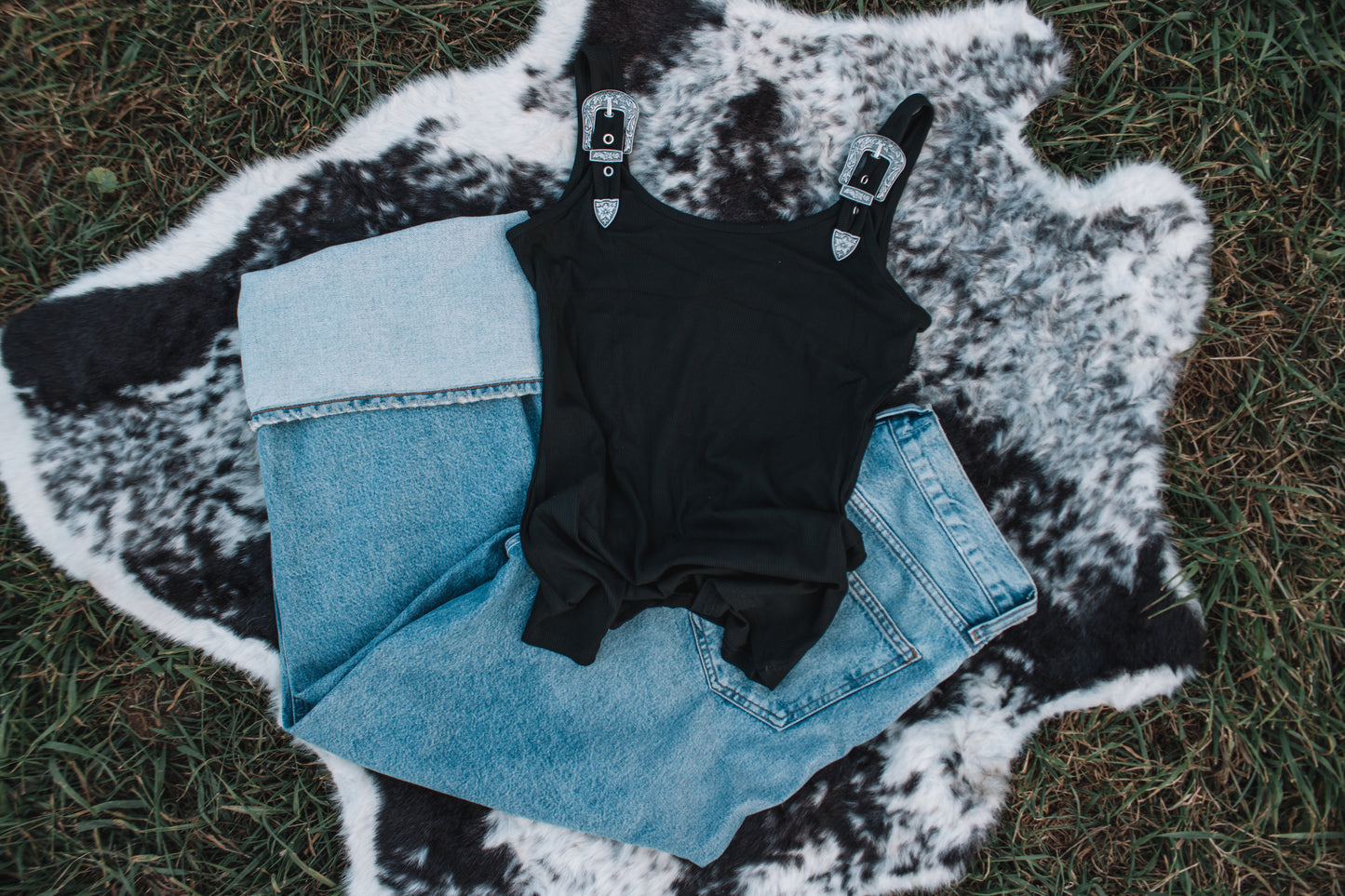Full Length Black Buckle Tank