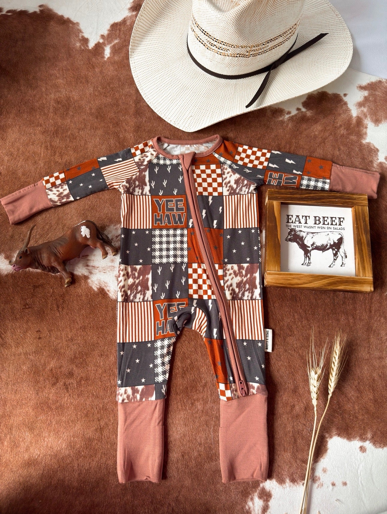 Yeehaw Sqaures Onesie