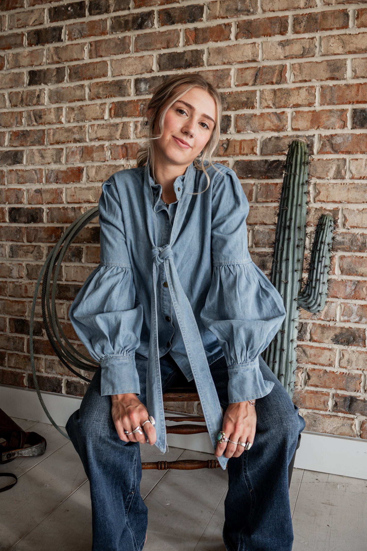 Denim Days Tie Top