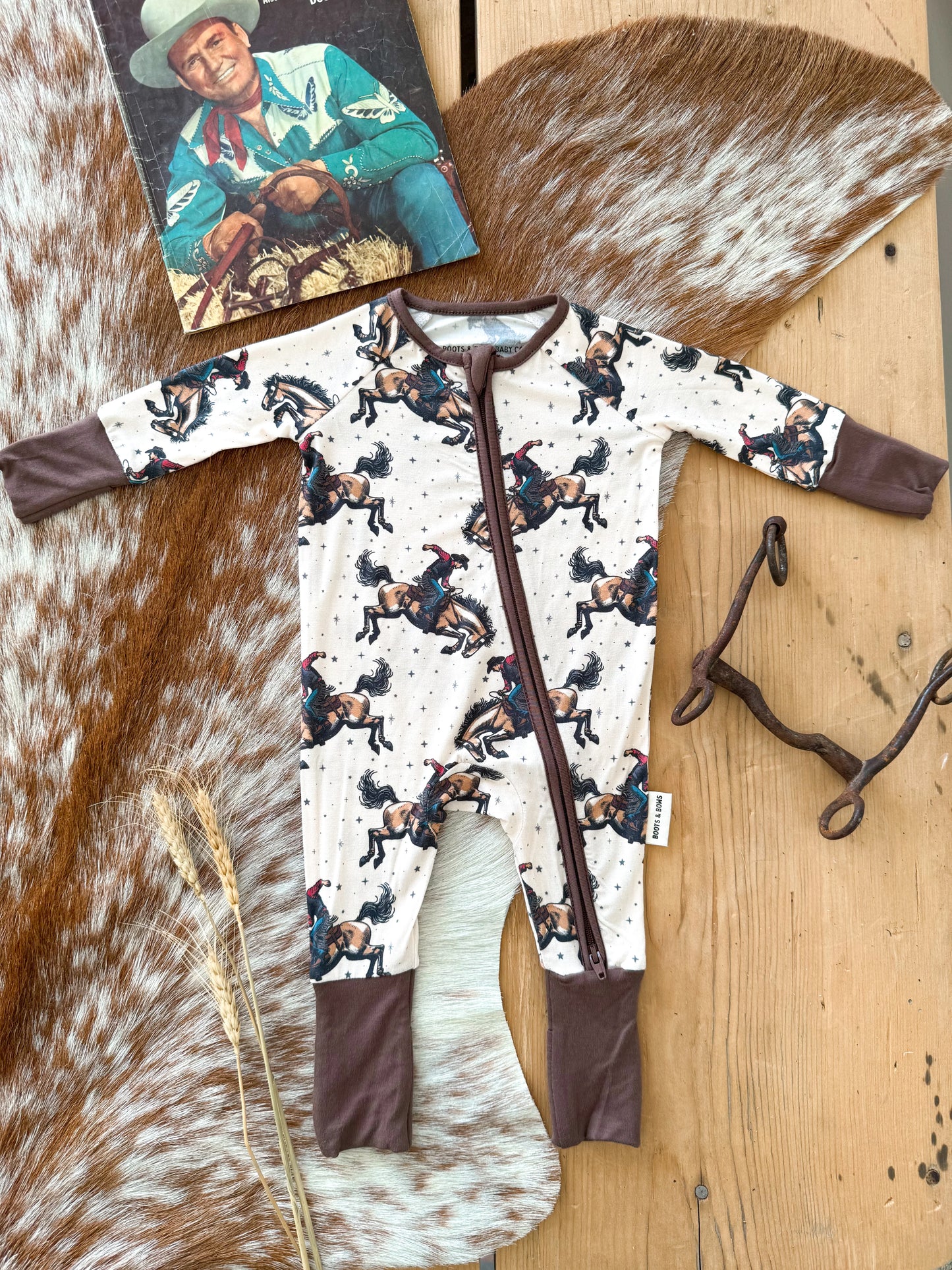 Buckin Broncs Baby Boy Onsie